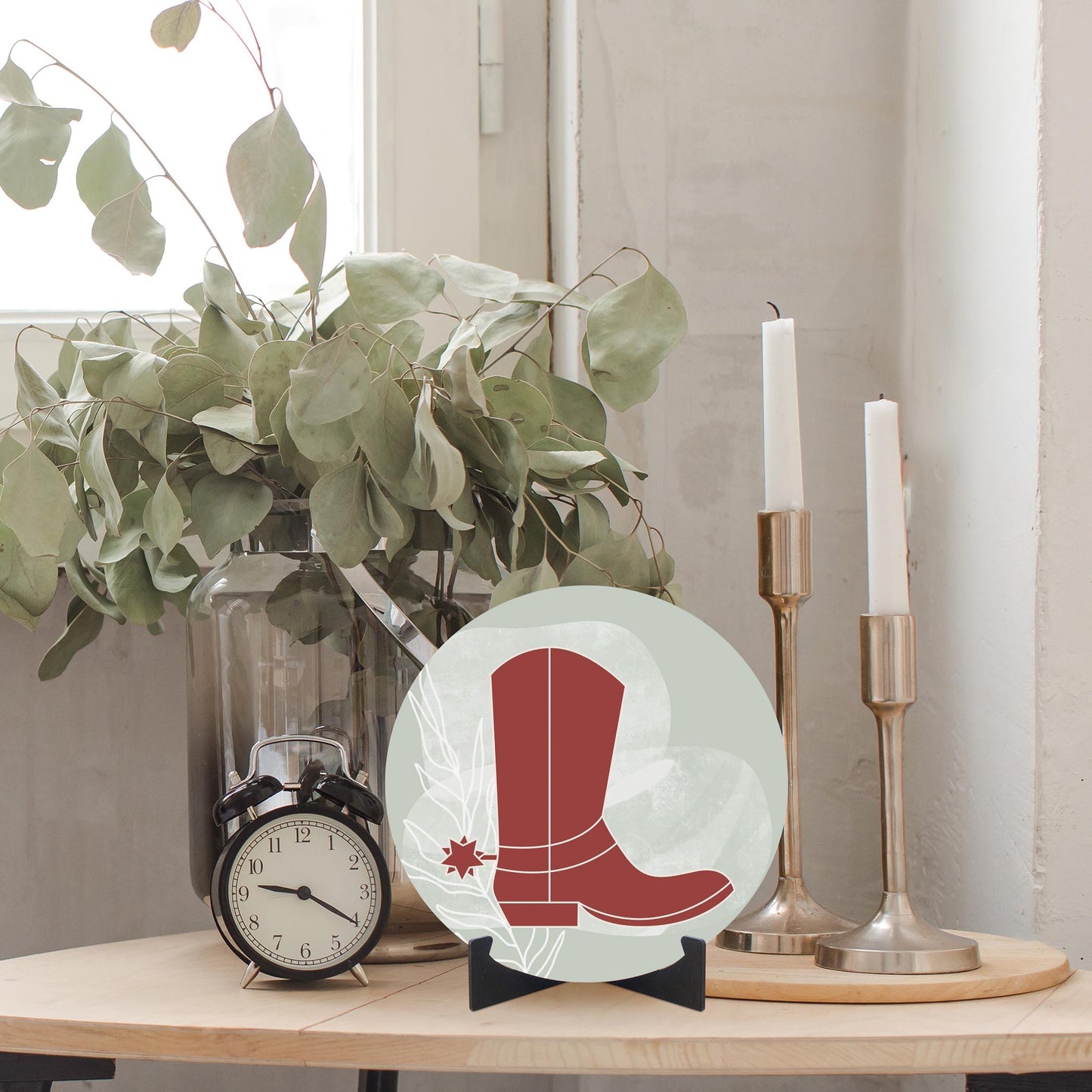 Modern Minimalist Oklahoma Boot | Wood Sign | Eaches | Min 1