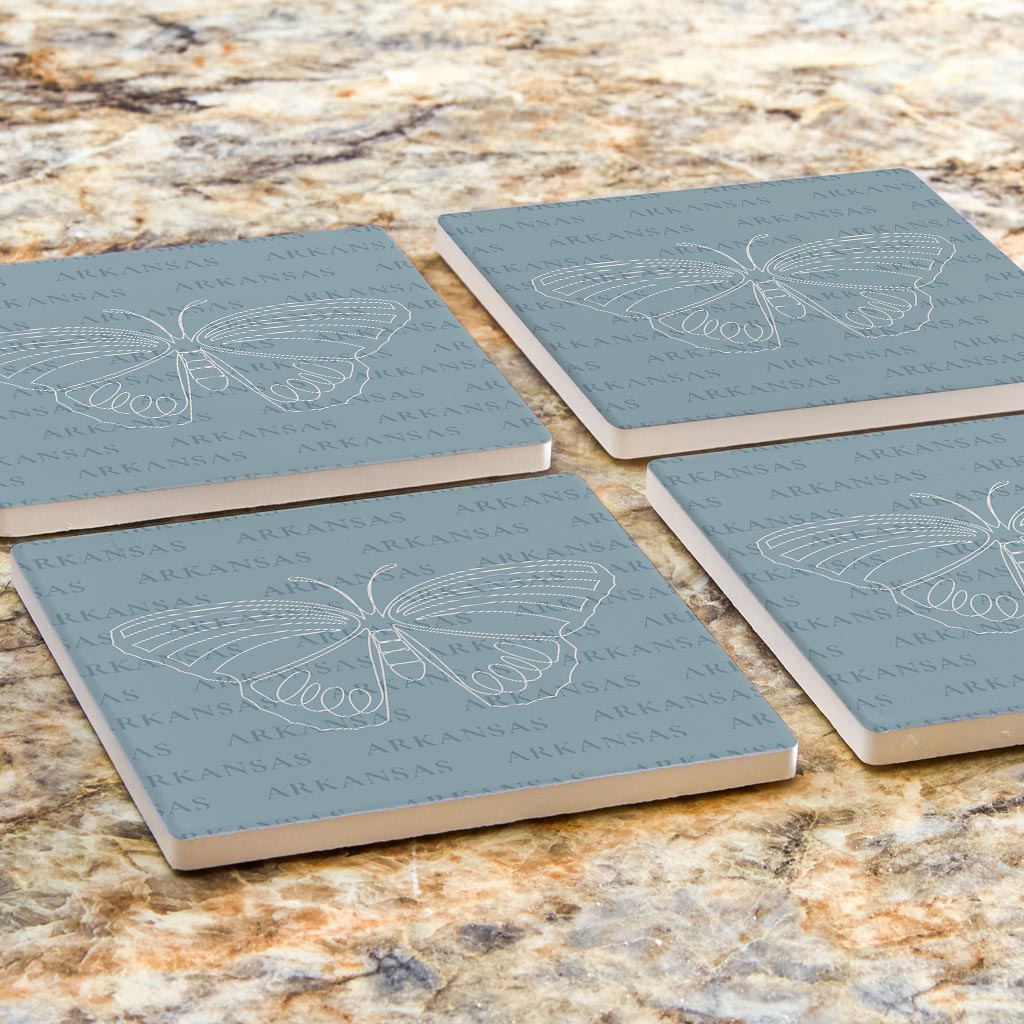 Modern Minimalist Arkansas Diana Fritillary Butterfly | Absorbent Coasters | Set of 4 | Min 2