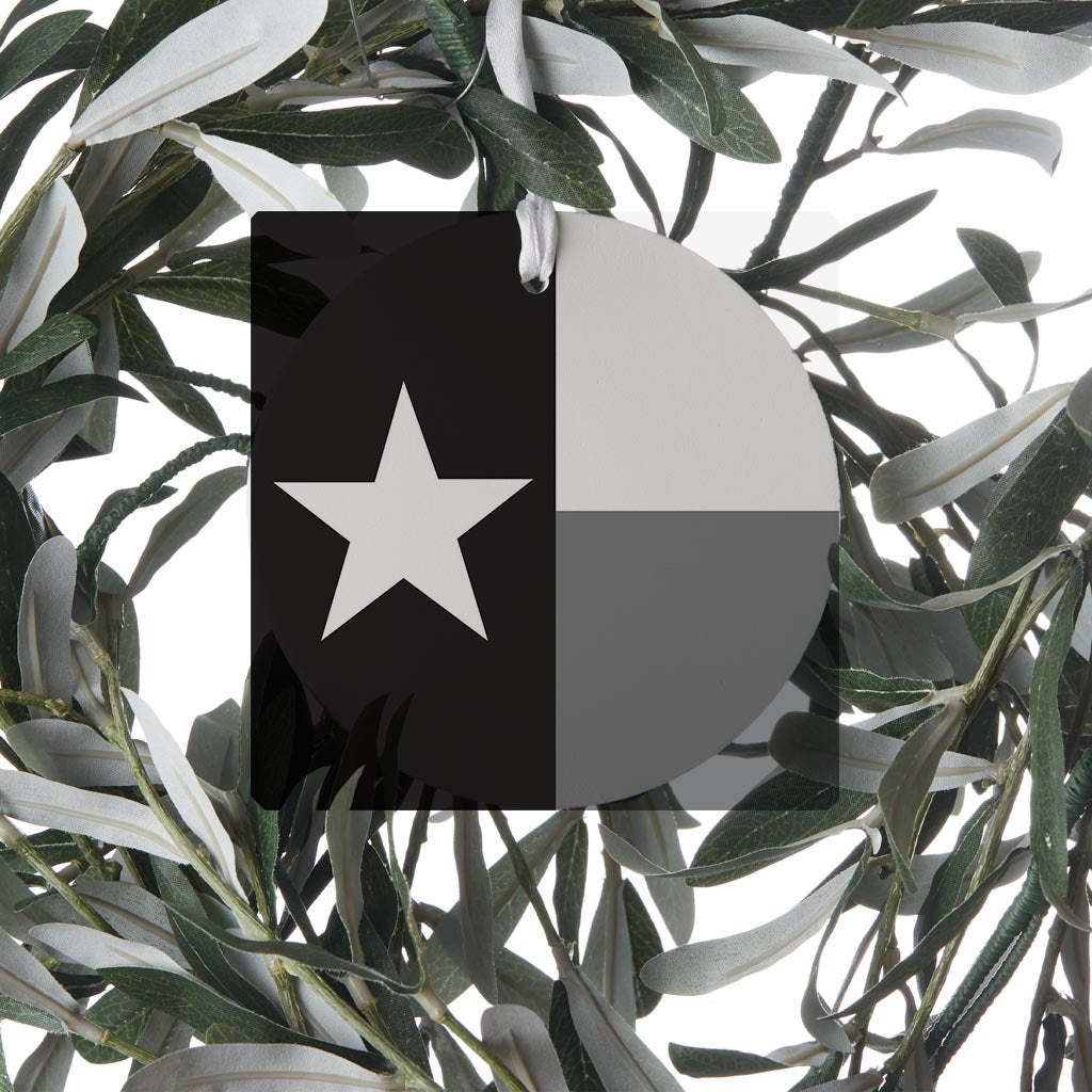 Minimalistic B&W Texas State Flag | Wood Ornament | Eaches | Min 6