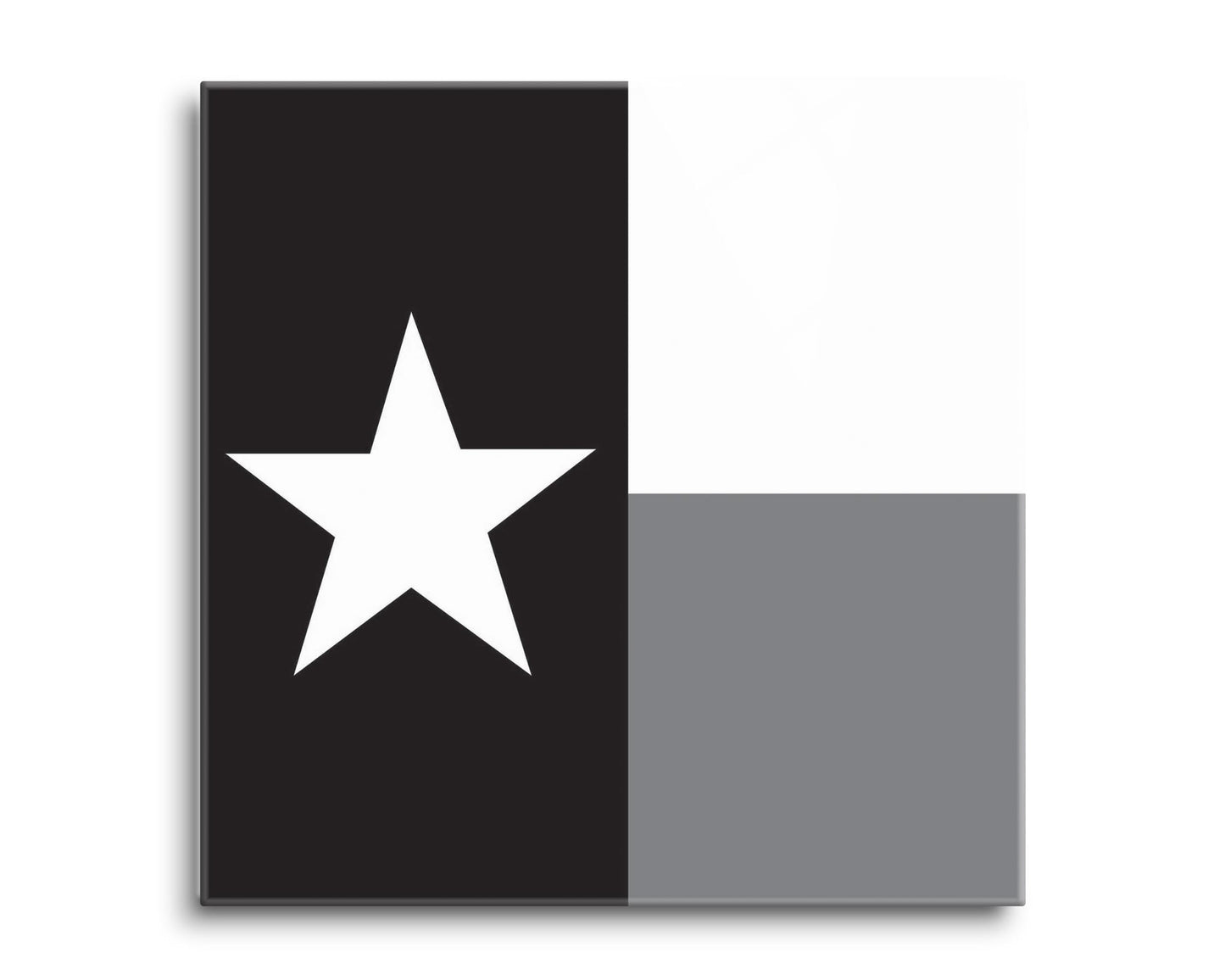 Minimalistic B&W Texas State Flag | Hi-Def Glass Art | Eaches | Min 2