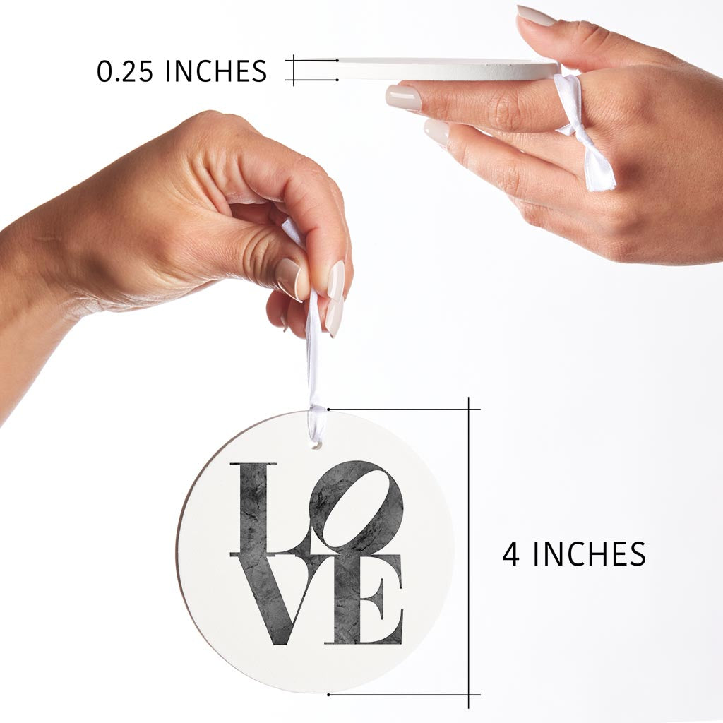 Minimalistic B&W Pennsylvania Love Light| Wood Ornament | Eaches | Min 6