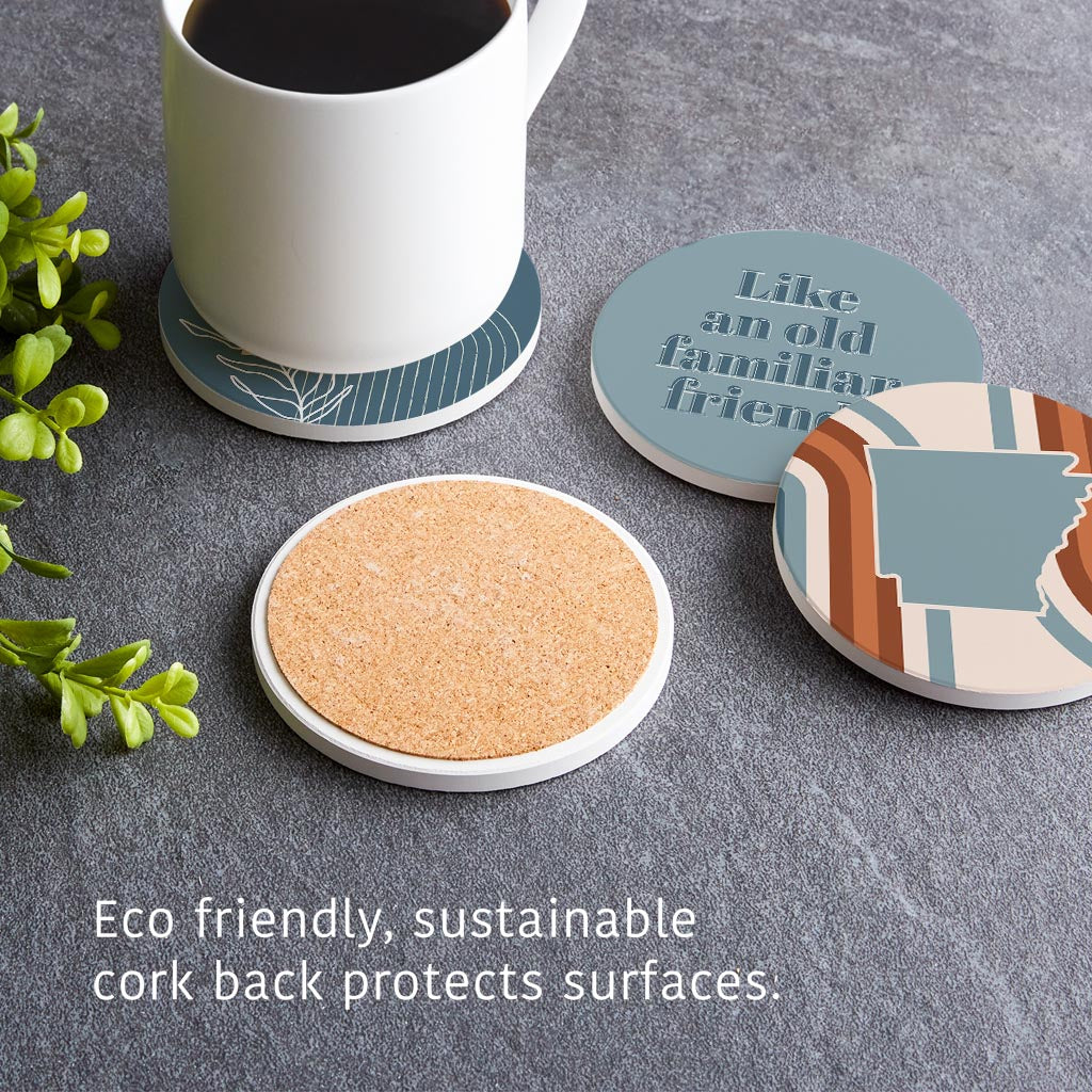 Modern Minimalist Arkansas State Shape Sayings | Absorbent Coasters | Set of 4 | Min 2