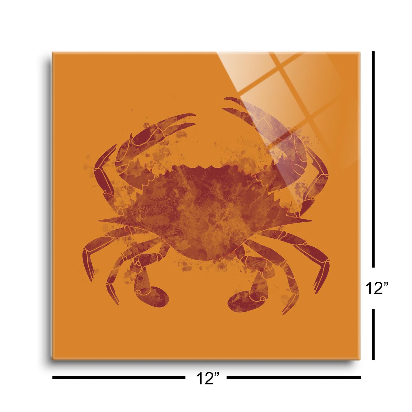 Louisiana Colorful Water Color Blue Crab | Hi-Def Glass Art | Eaches | Min 1