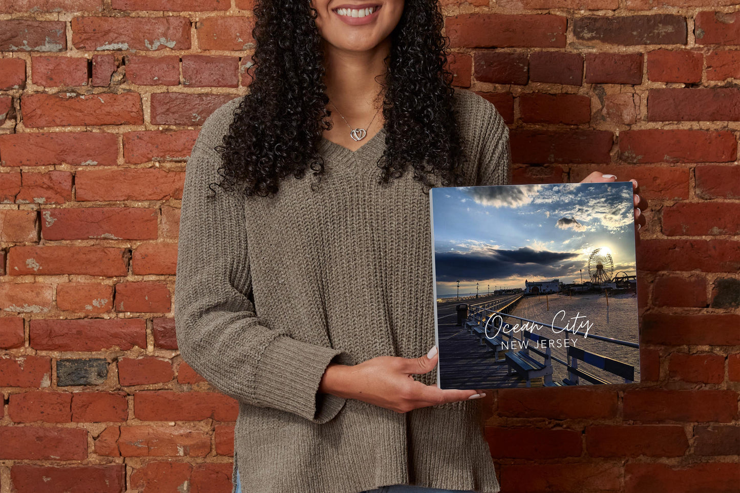 OCNJ Photo With Text | Wood Block | Eaches | Min 2