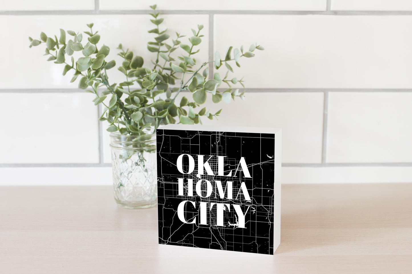 Modern Oklahoma City Map | Wood Block | Eaches | Min 4