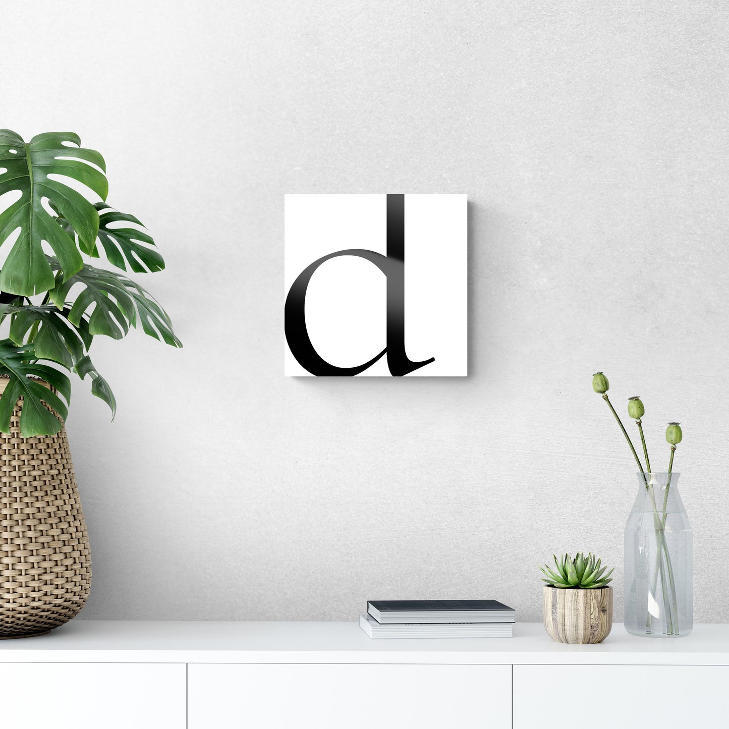 Minimal Monogram D | Hi-Def Glass Art | Eaches | Min 1