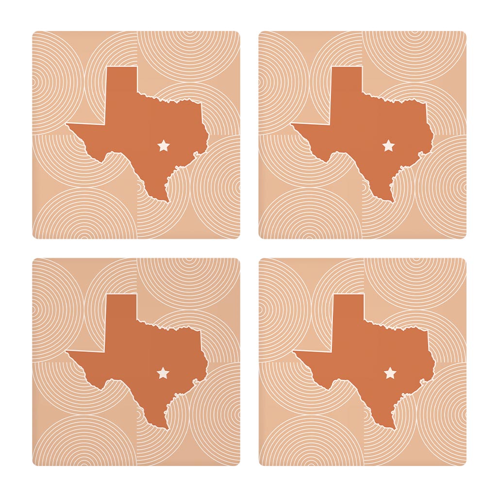 Modern Minimalist Texas Austin Star | Absorbent Coasters | Set of 4 | Min 2