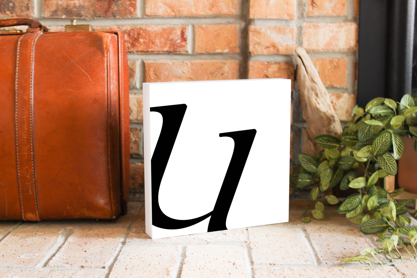 Minimal Monogram U | Wood Block | Eaches | Min 2
