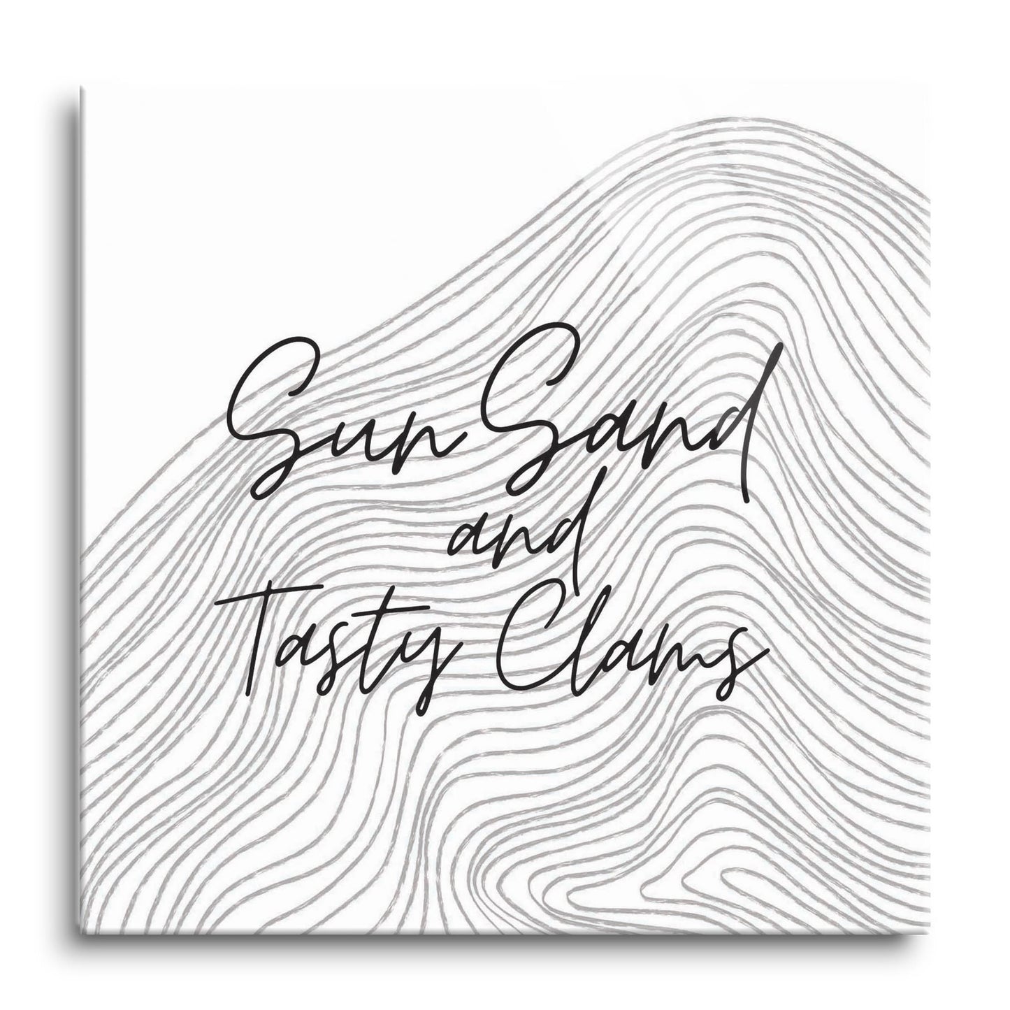 Minimalistic B&W Cape Cod Sun Sand Tasty Clams | Hi-Def Glass Art | Eaches | Min 1