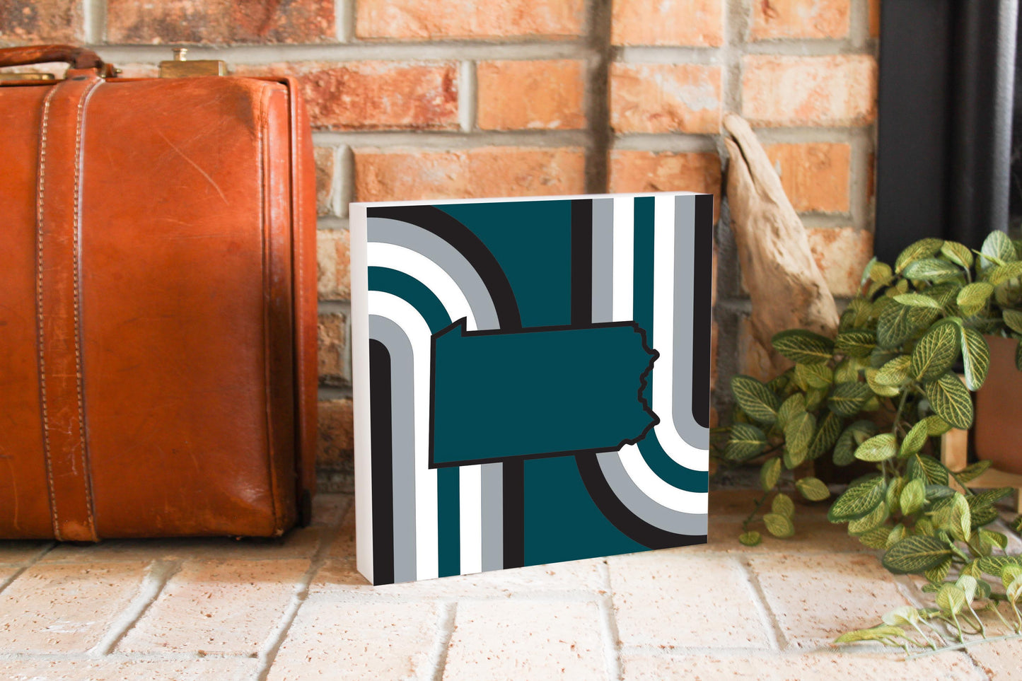 Modern Minimalist Pennsylvania Retro Shape | Wood Block | Eaches | Min 2