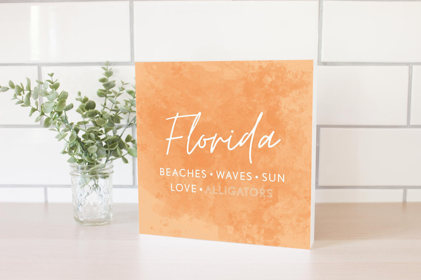 Florida Meaning Orange | Wood Block | Eaches | Min 2