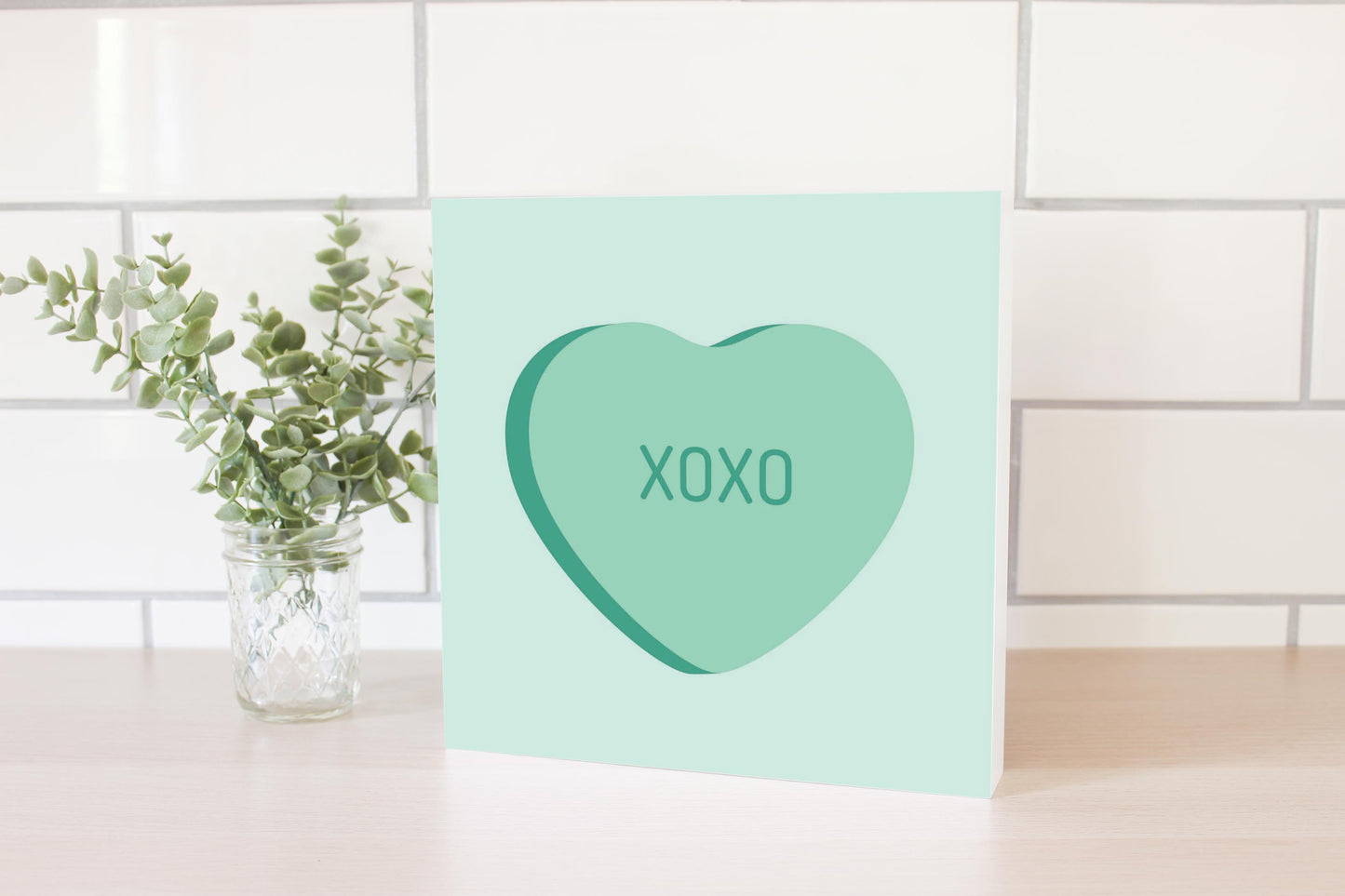 Message Hearts Xo | Wood Block | Eaches | Min 2