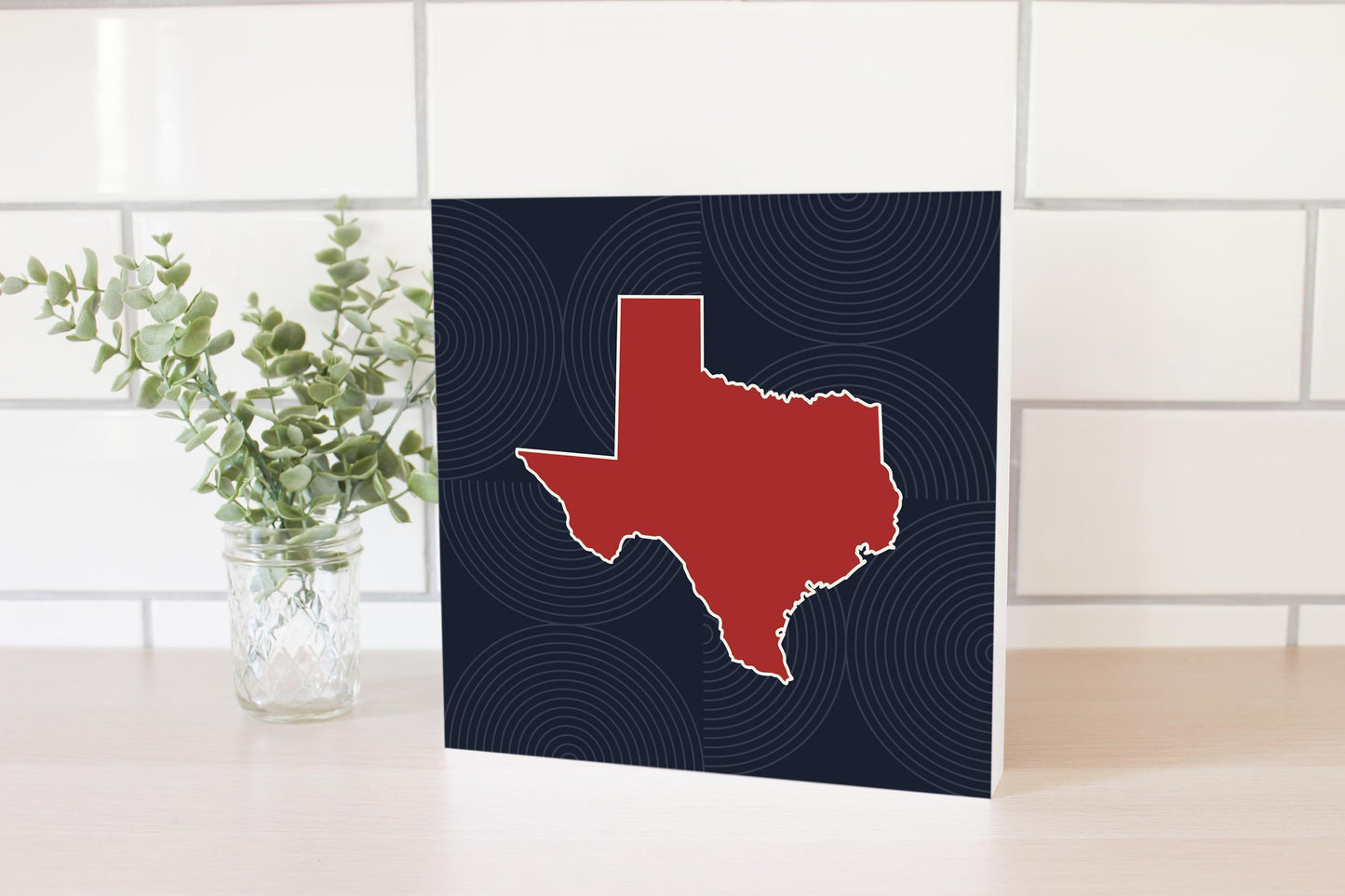 Modern Minimalist Texas Colors Shape | Wood Block | Eaches | Min 2