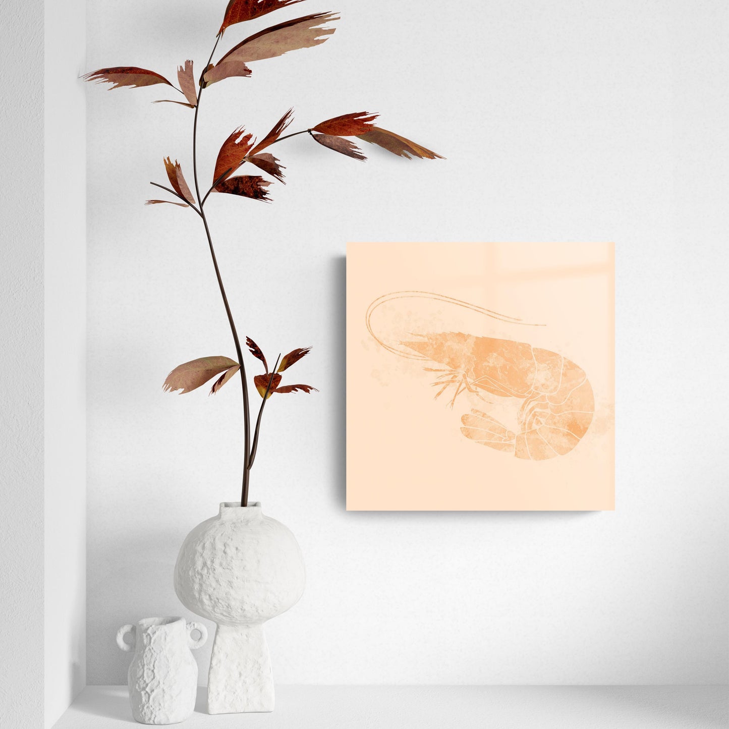 Louisiana Colorful Water Color Shrimp | Hi-Def Glass Art | Eaches | Min 2