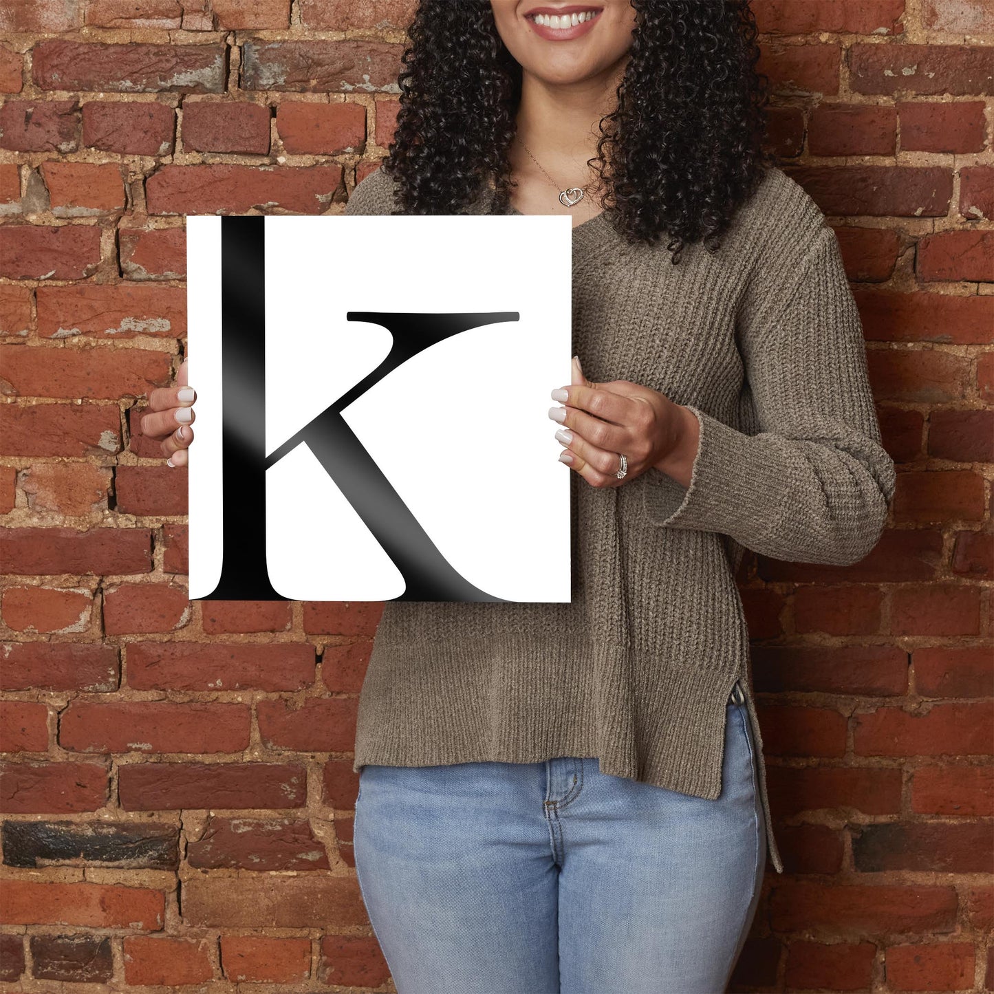 Minimal Monogram K | Hi-Def Glass Art | Eaches | Min 1
