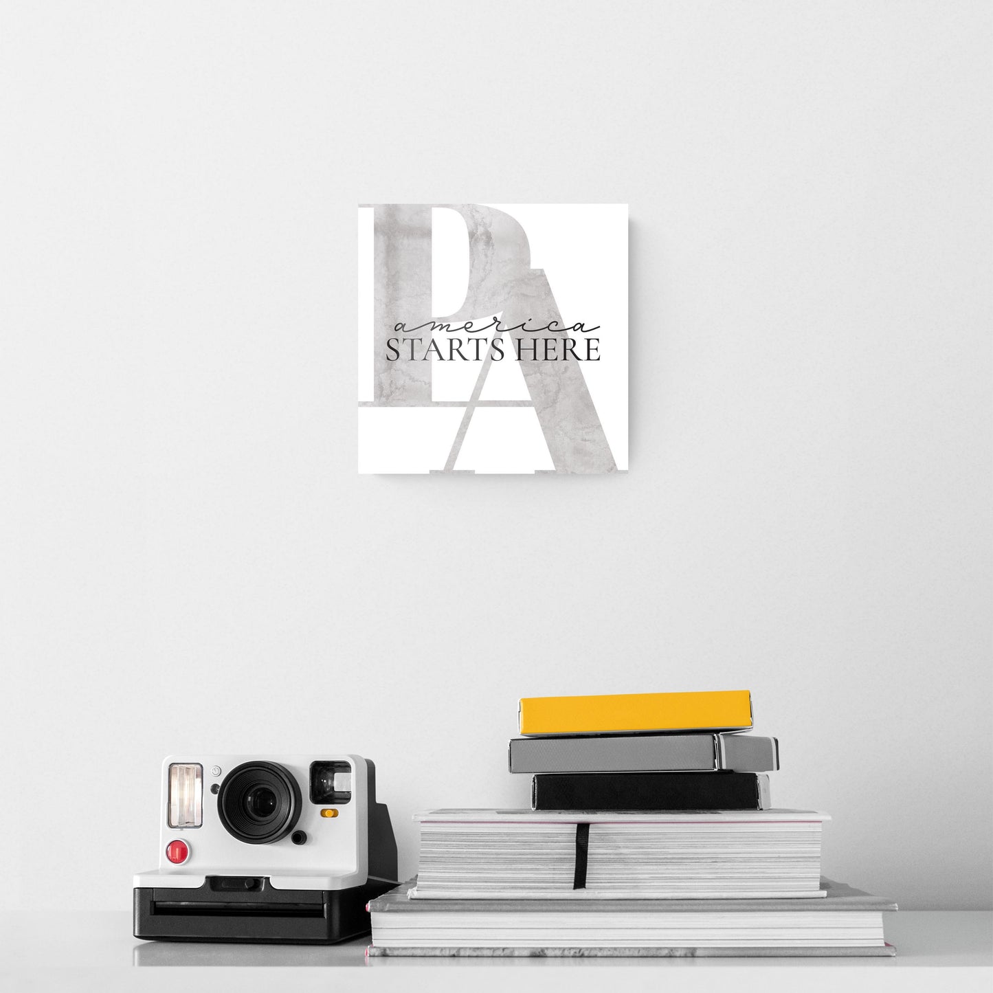 Minimalistic B&W Pennsylvania America Quip | Hi-Def Glass Art | Eaches | Min 2