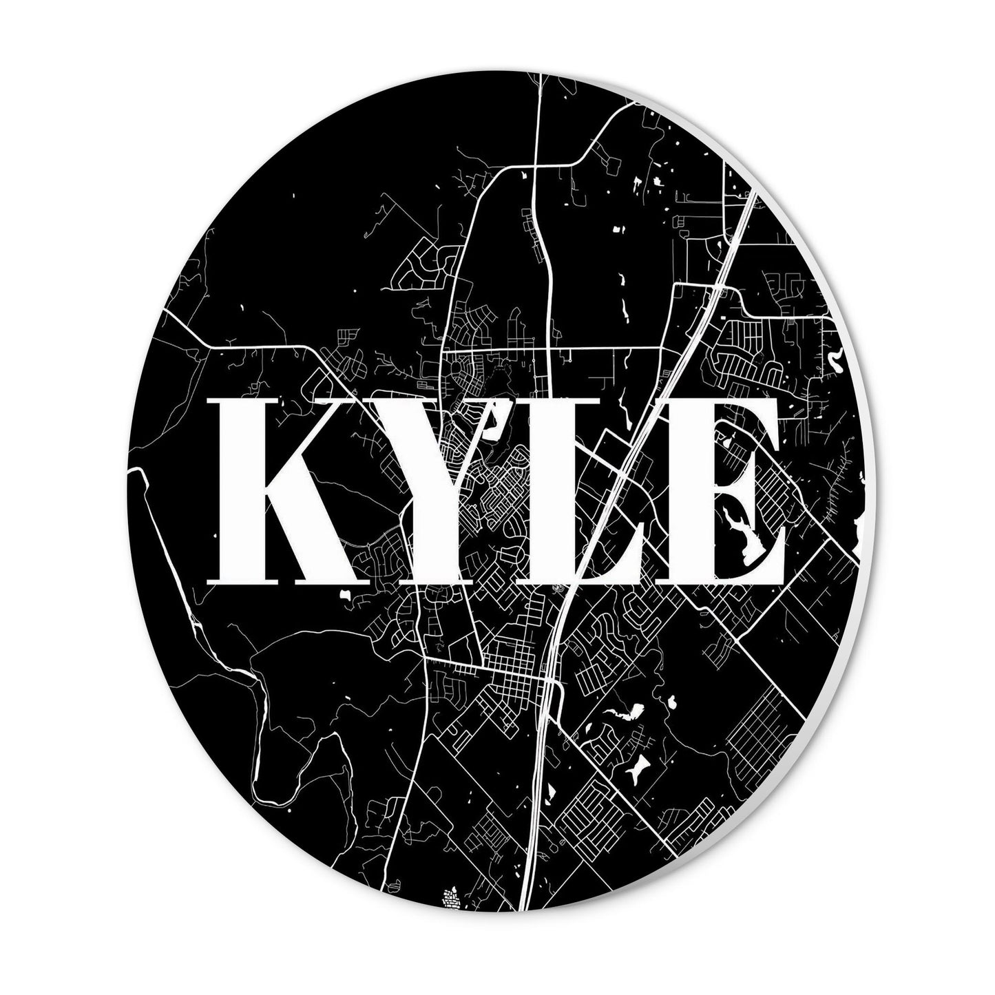 Minimalistic B&W Texas Kyle Map | Wood Sign | Eaches | Min 1