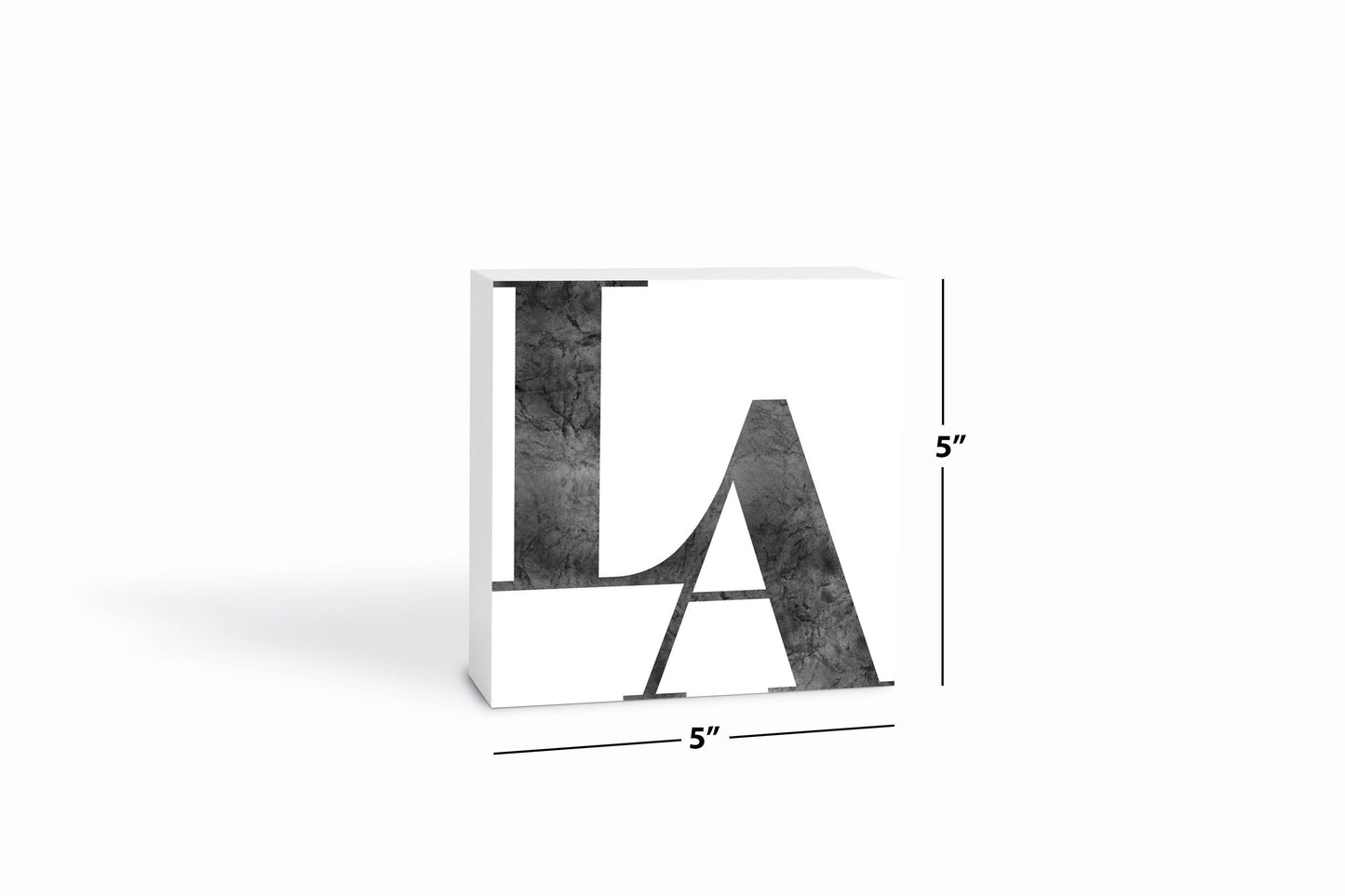 Modern White Louisiana Initials | Wood Block | Eaches | Min 4