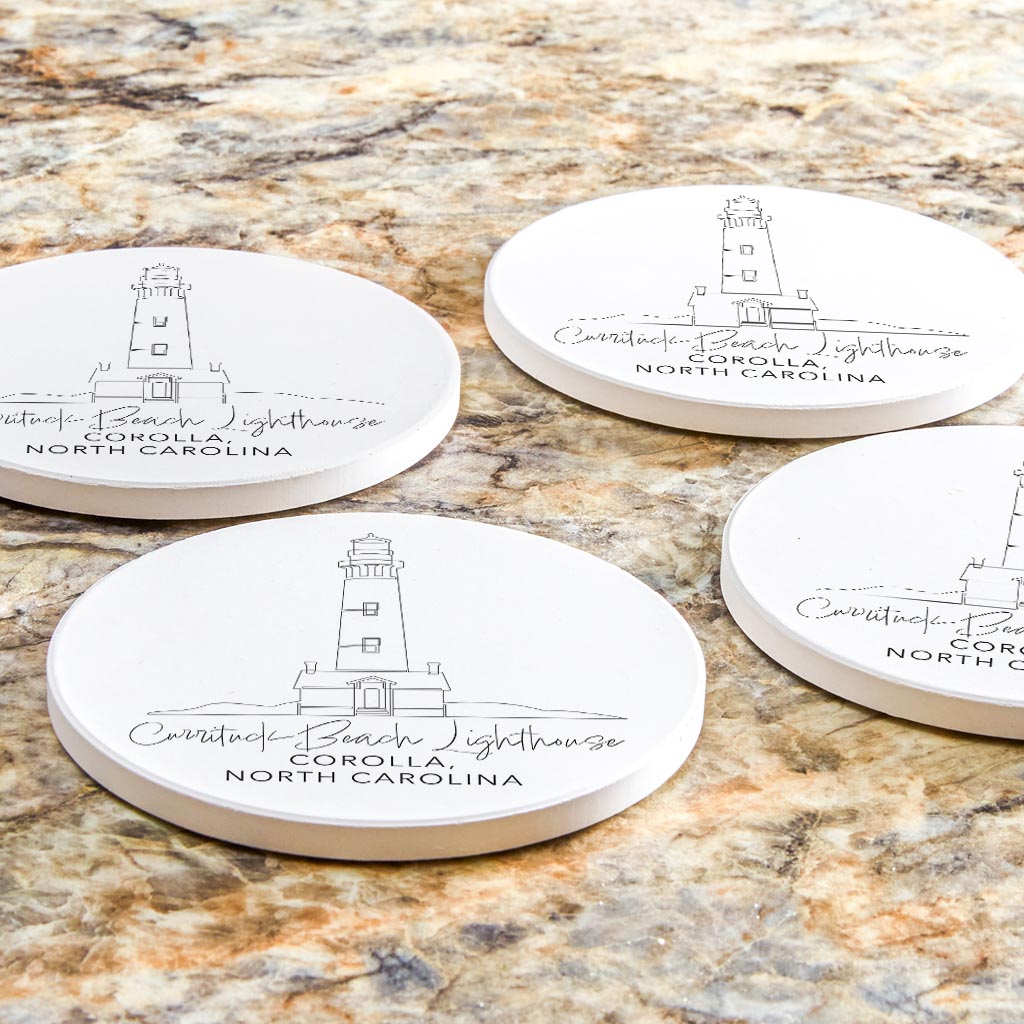 Currituck Beach Lighthouse | Absorbent Coasters | Set of 4 | Min 2