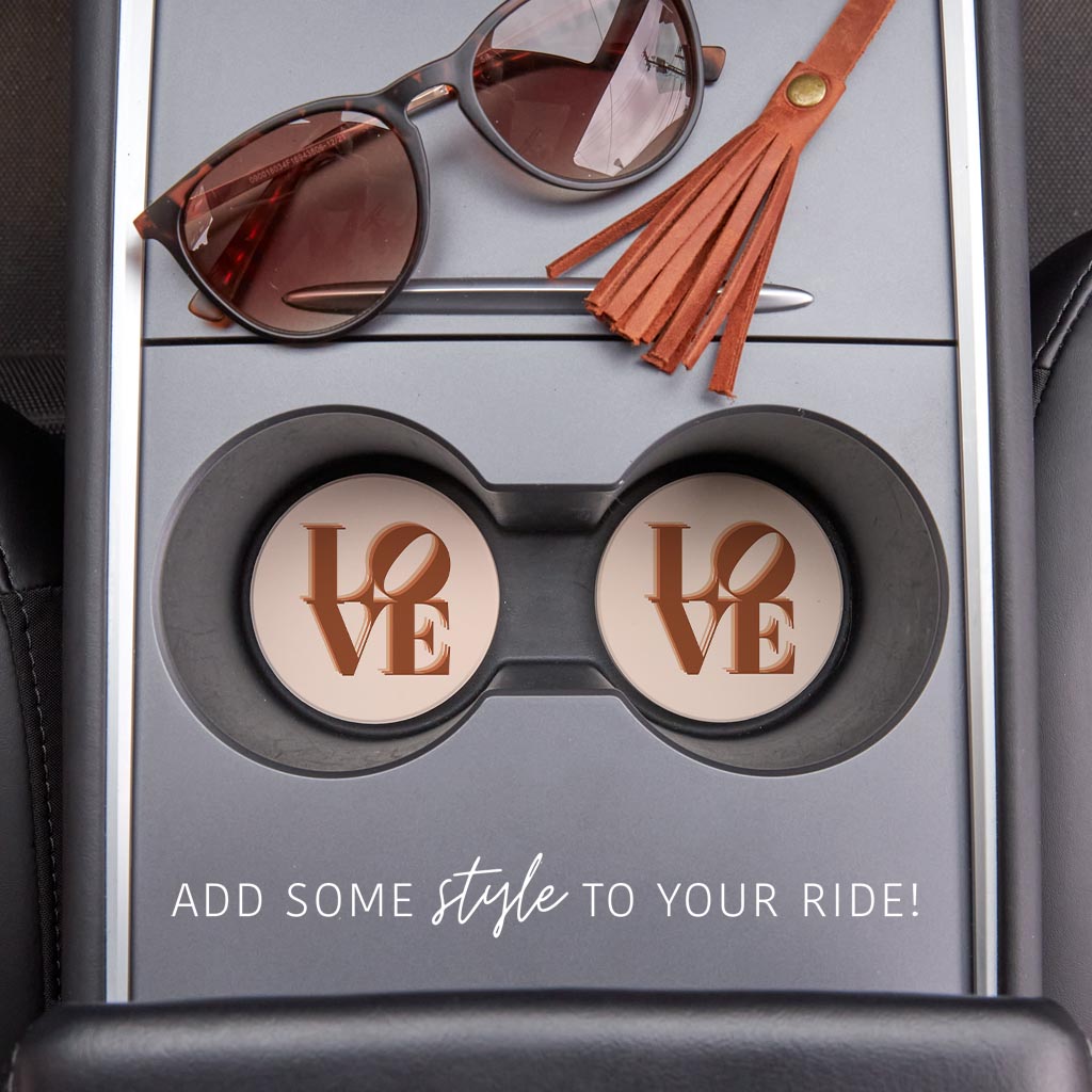 Modern Minimalist Pennsylvania Love Light | Absorbent Car Coasters | Set of 2 | Min 4