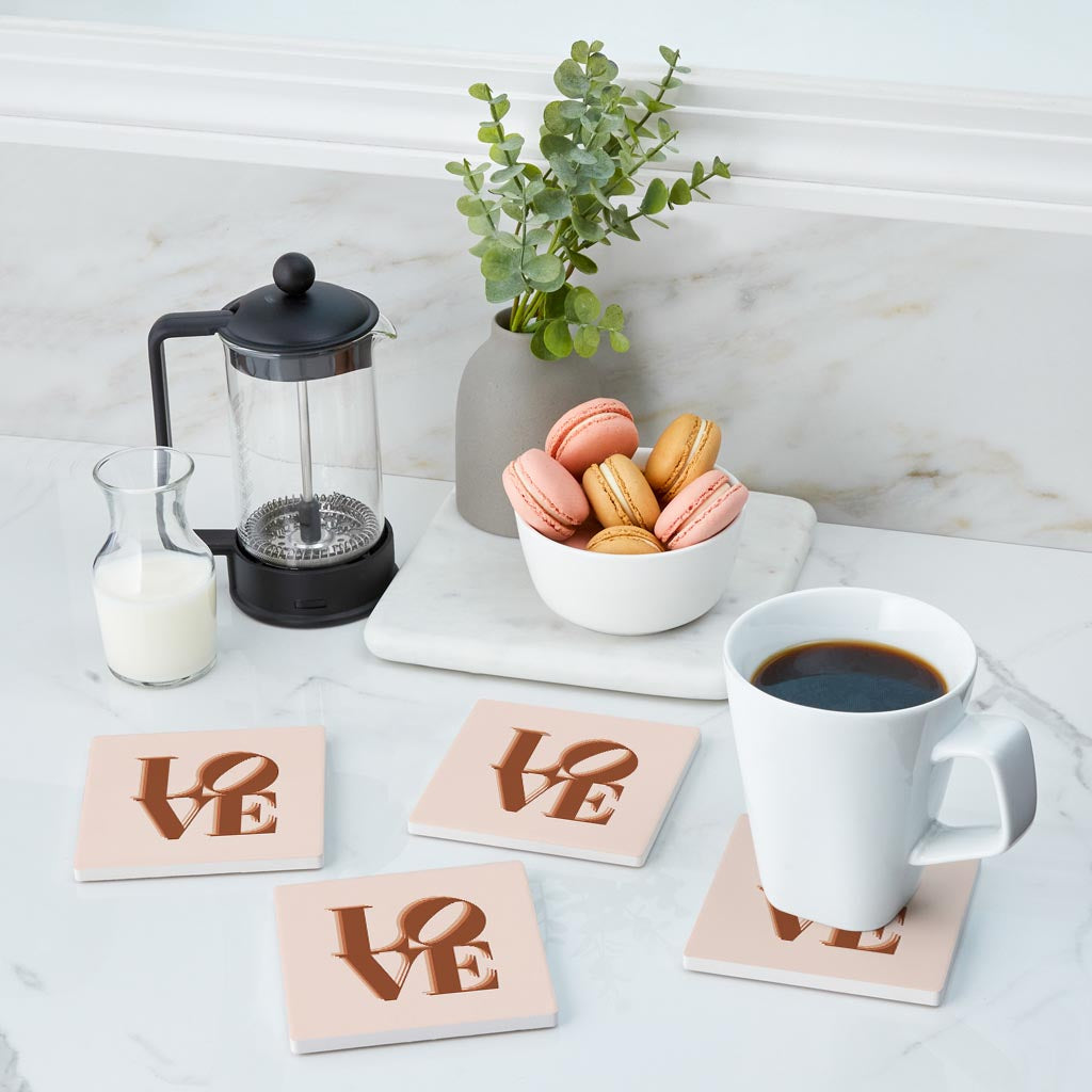 Modern Minimalist Pennsylvania Love Light | Absorbent Coasters | Set of 4 | Min 2