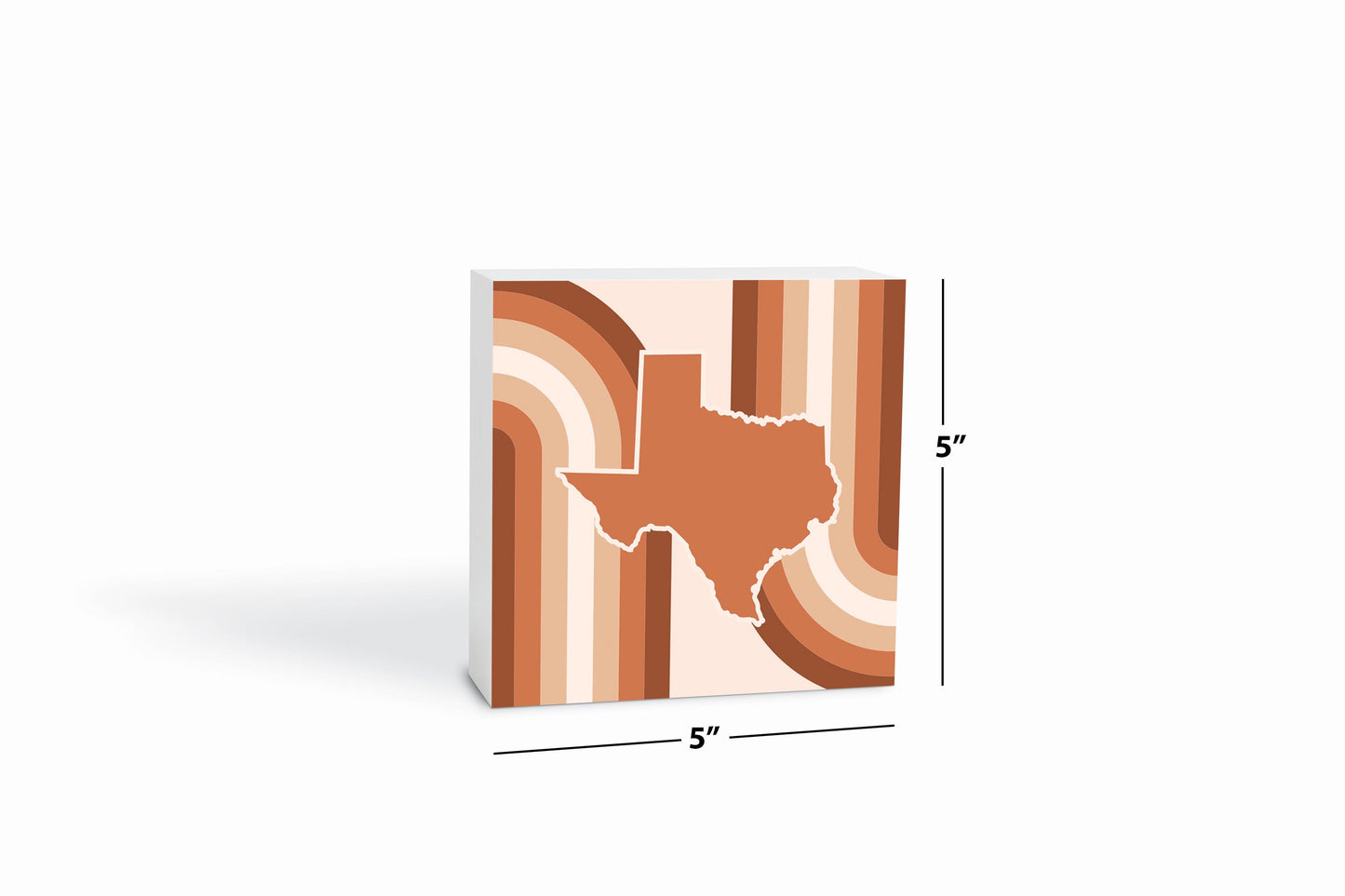 Modern Minimalist Texas State Shape Retro Lines | Wood Block | Eaches | Min 4
