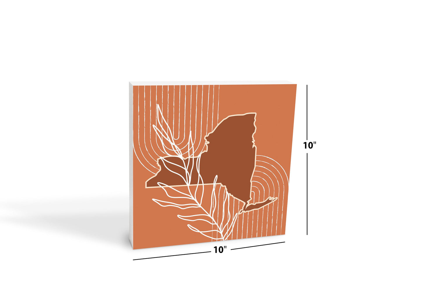 Modern Minimalist New York Shape And Leaf | Wood Block | Eaches | Min 2