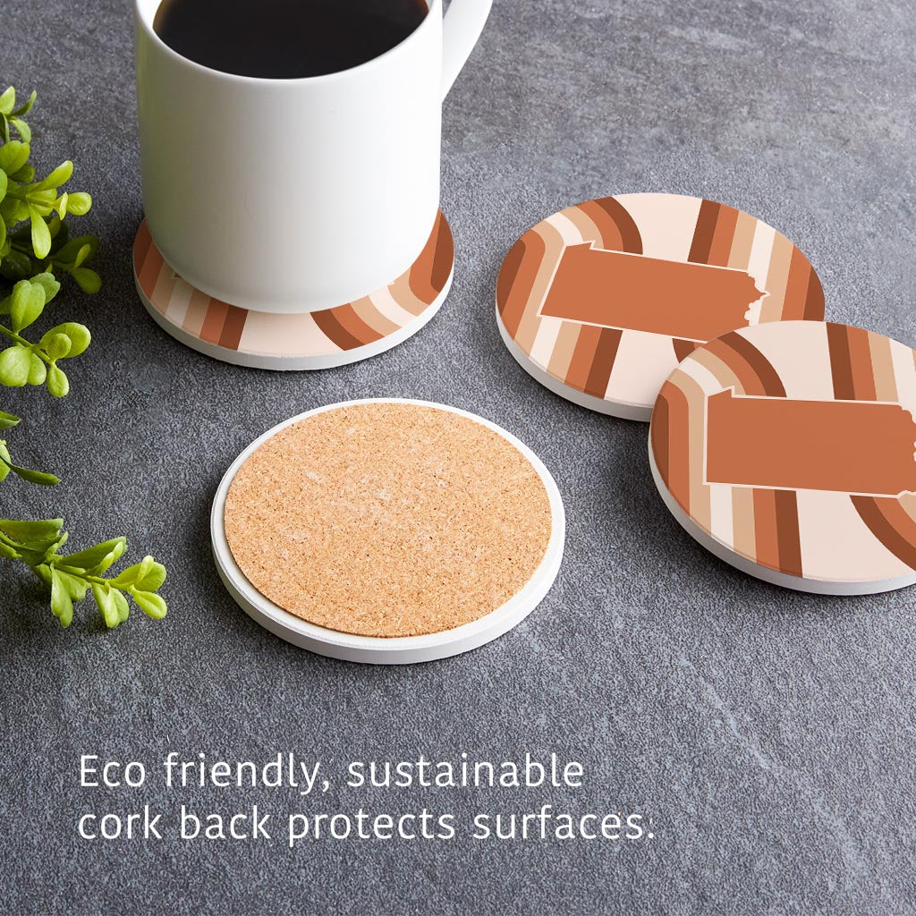 Modern Minimalist Pennsylvania State | Absorbent Coasters | Set of 4 | Min 2