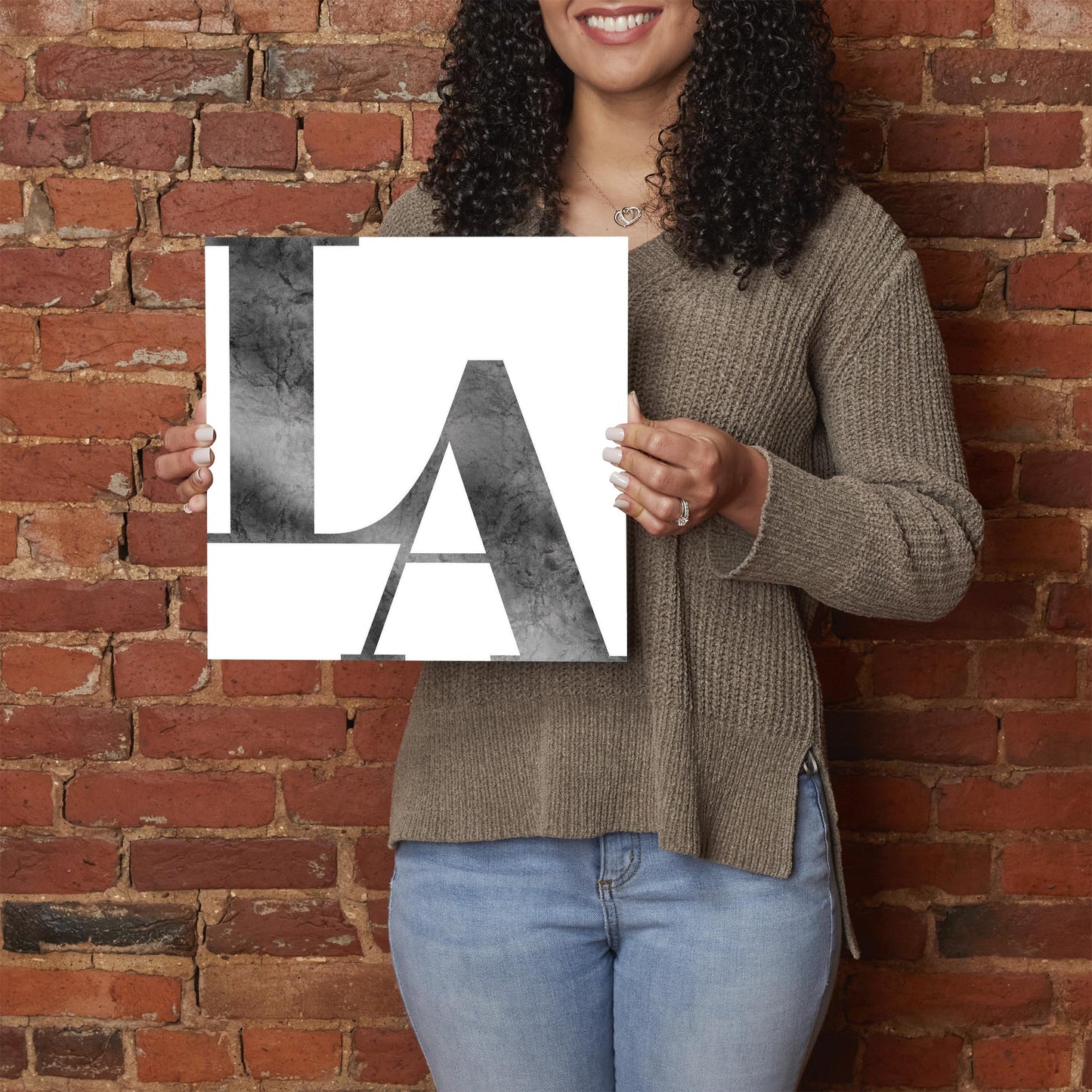 Modern White Louisiana Initials | Hi-Def Glass Art | Eaches | Min 1