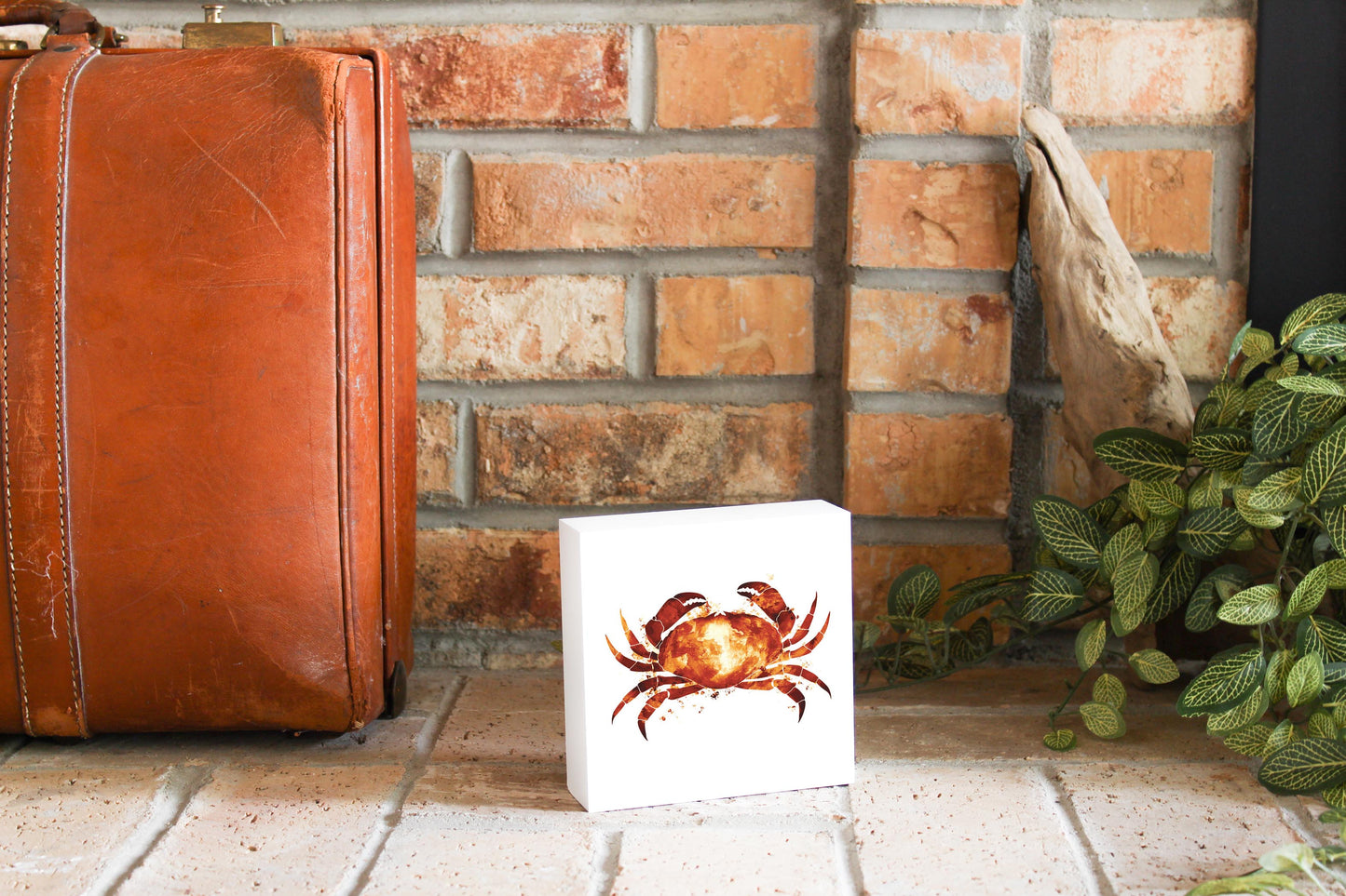 East Coast Water Color Crab | Wood Block | Eaches | Min 4