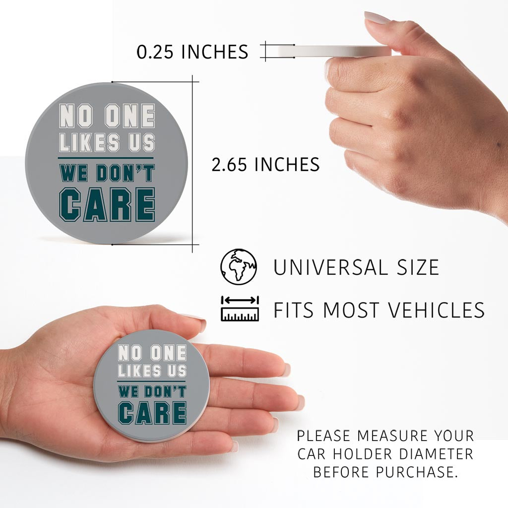 Modern Minimalist Pennsylvania We Dont Care| Absorbent Car Coasters | Set of 2 | Min 4