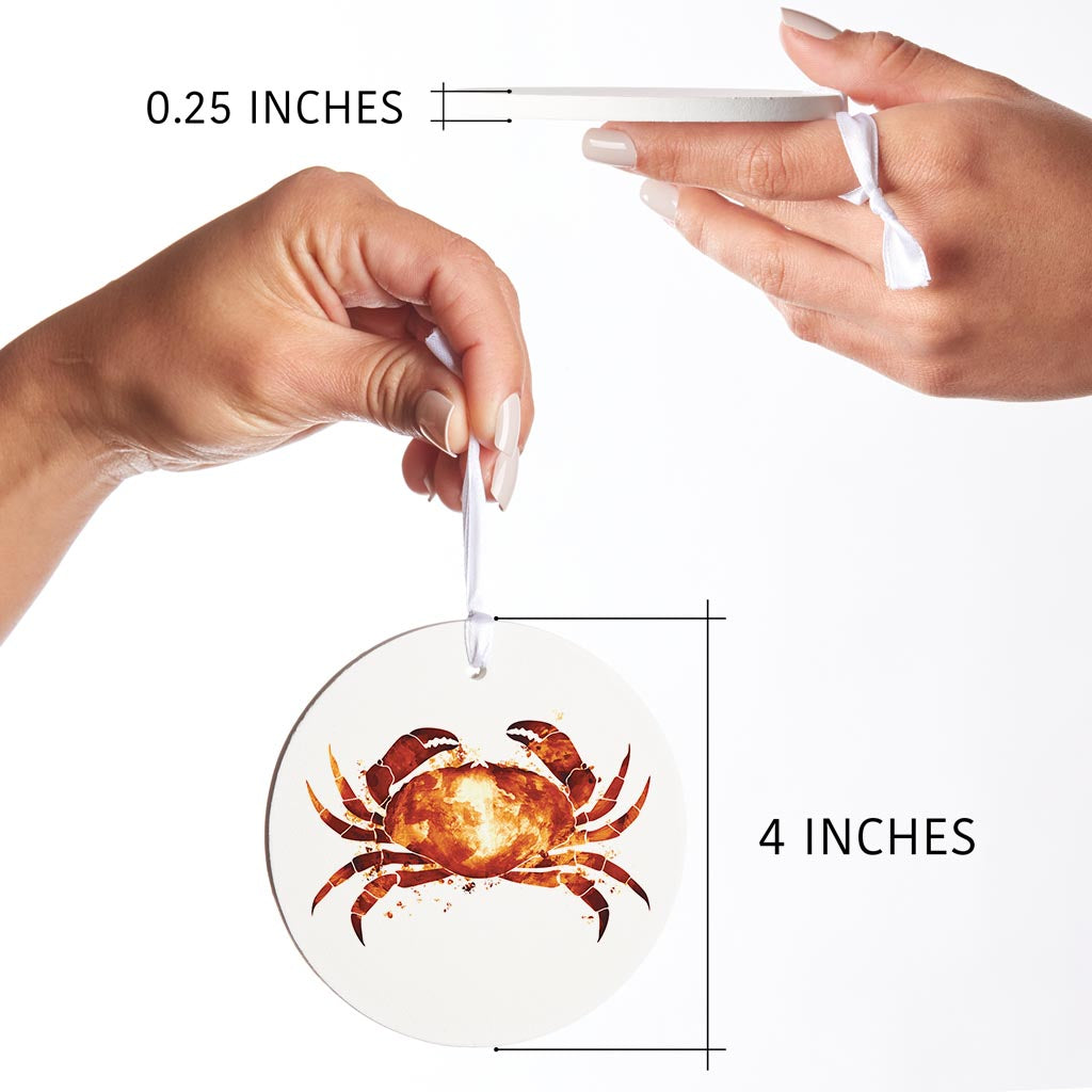 East Coast Water Color Crab | Wood Ornament | Eaches | Min 6