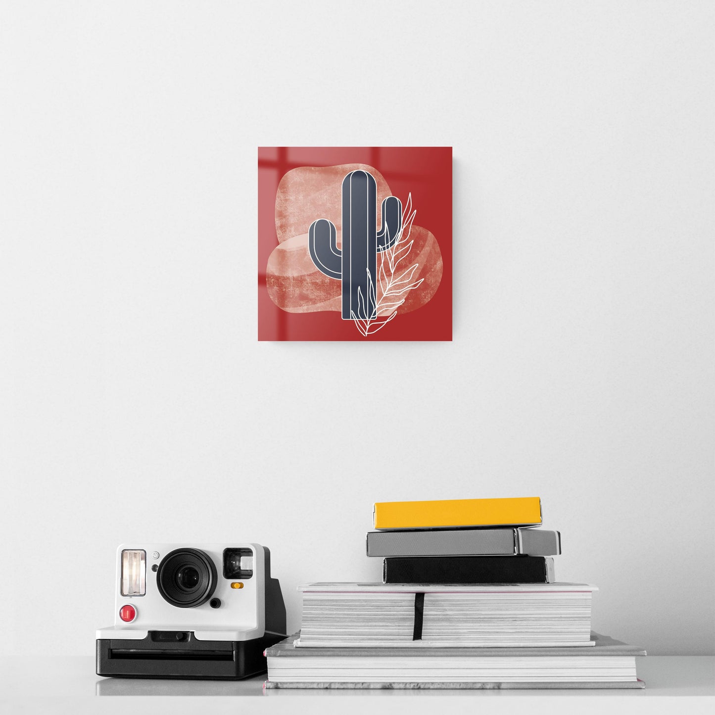 Modern Minimalist Texas Colors Cactus | Hi-Def Glass Art | Eaches | Min 2