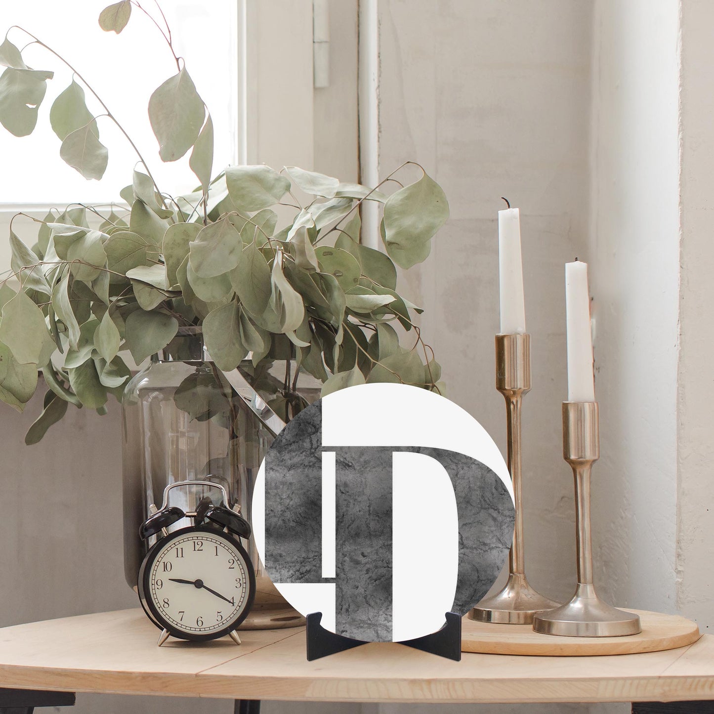 Minimalist B&W Idaho White Initials | Wood Sign | Eaches | Min 1