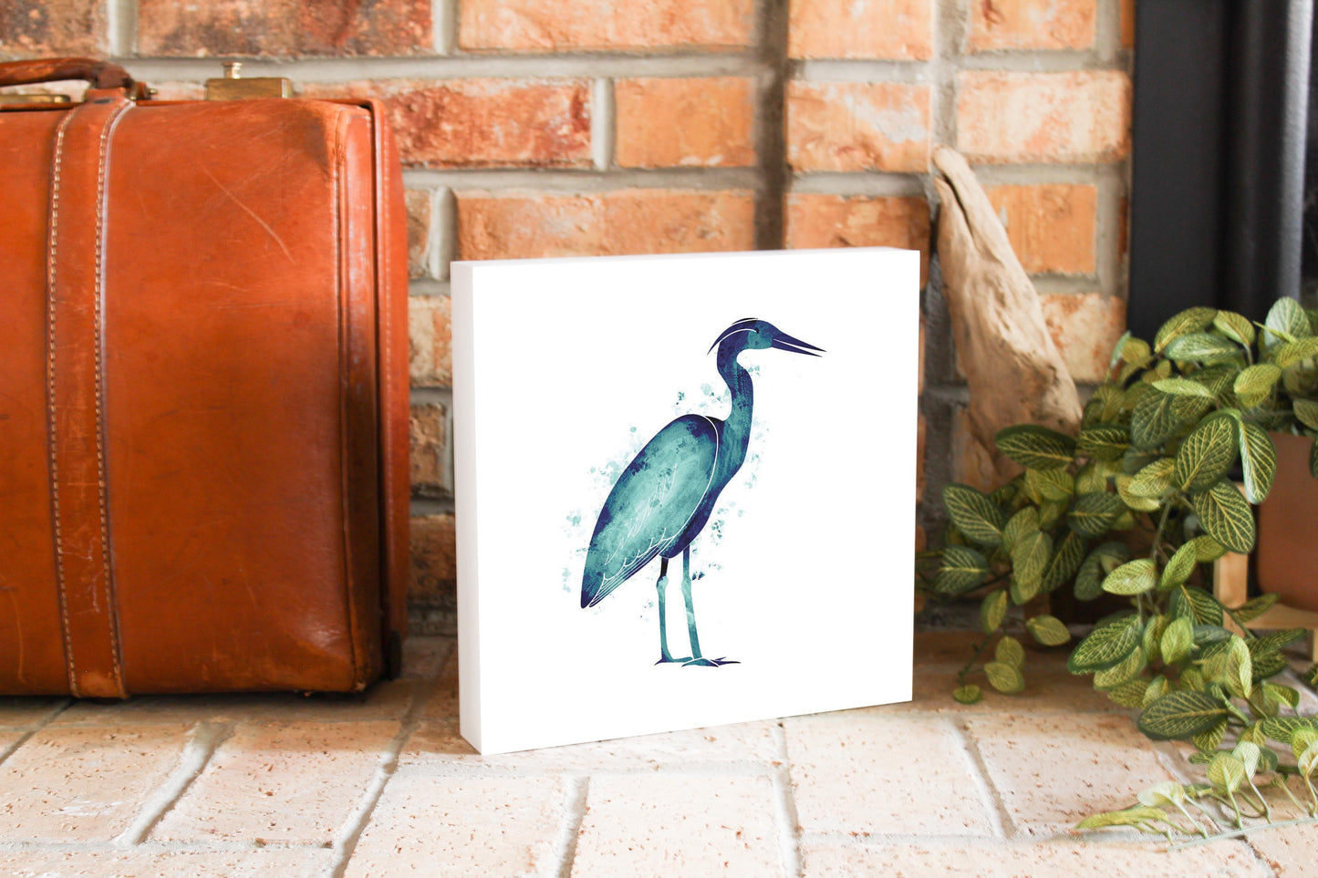 East Coast Water Color Heron | Wood Block | Eaches | Min 2