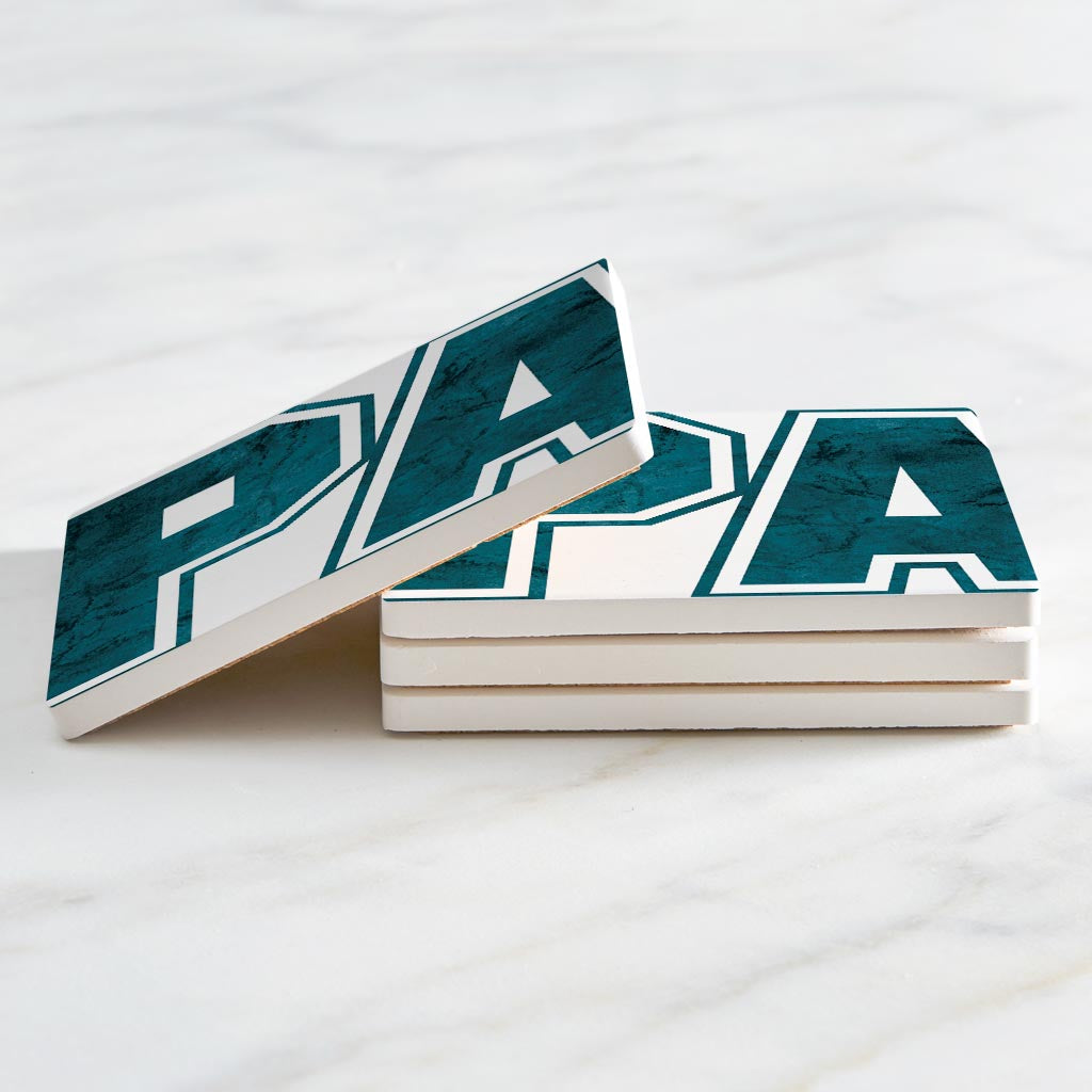 Modern Minimalist Pennsylvania White Initials | Absorbent Coasters | Set of 4 | Min 2