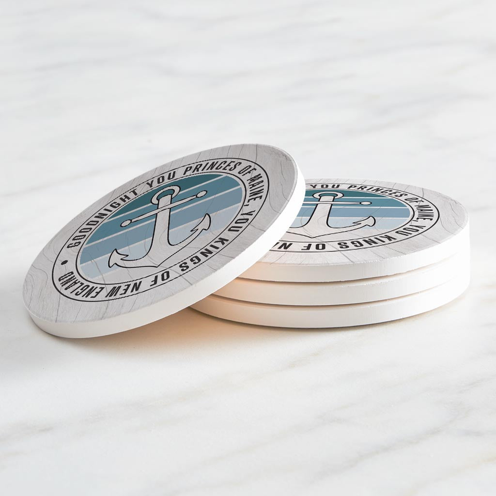 New England Anchor Saying | Absorbent Coasters | Set of 4 | Min 2