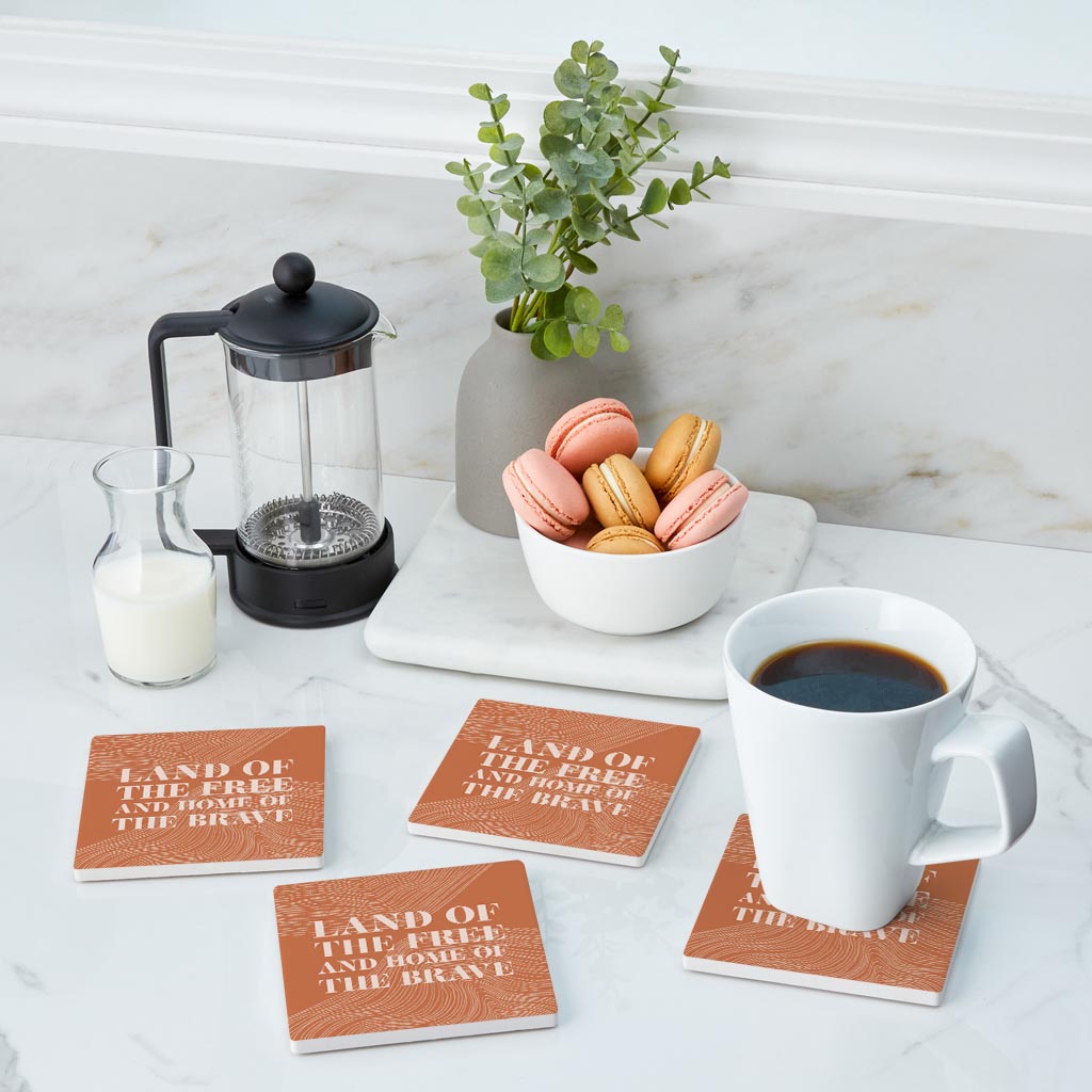 Modern Minimalist New York Free Brave | Absorbent Coasters | Set of 4 | Min 2