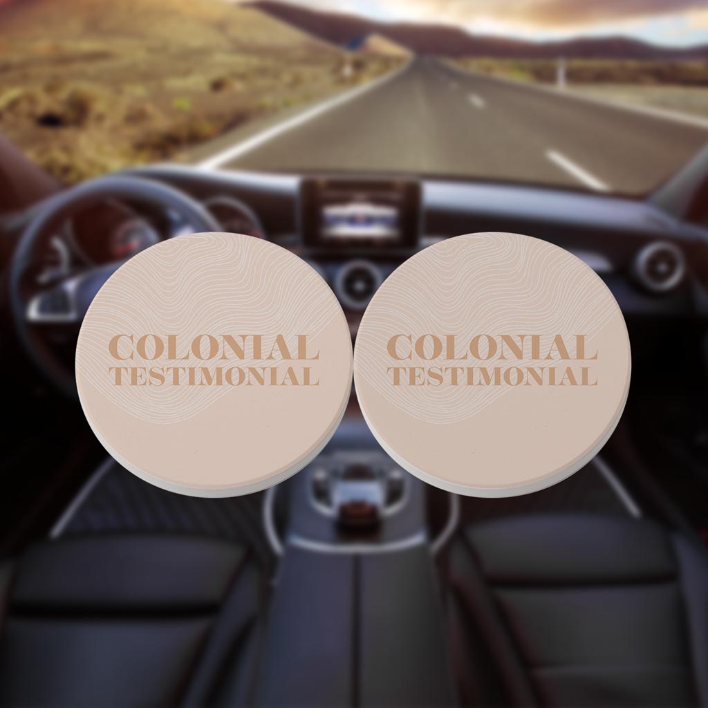 Modern Minimalist Pennsylvania Colonial Quip | Absorbent Car Coasters | Set of 2 | Min 4