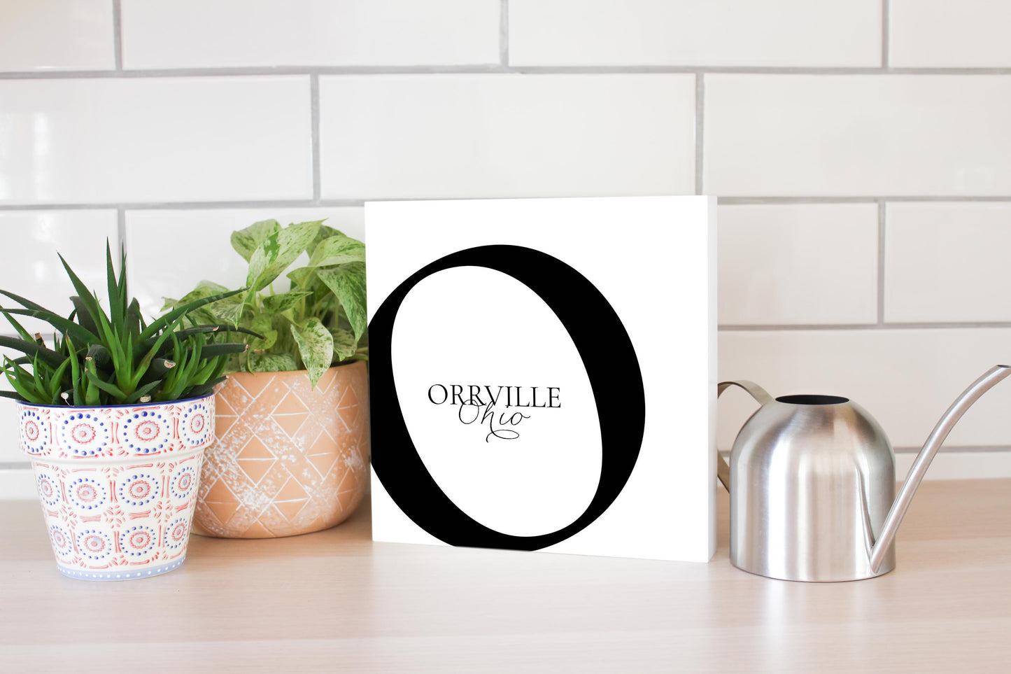 Orrville Oh Minimal Monogram | Wood Block | Eaches | Min 2