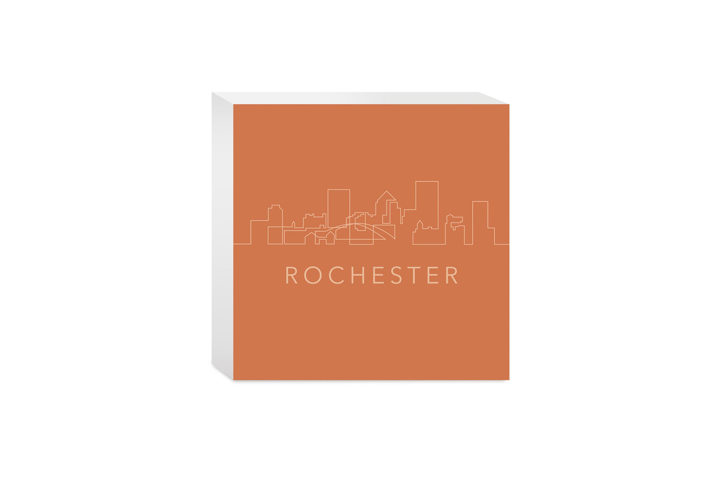 Modern Minimalistic New York Rochester Skyline | Wood Block | Eaches | Min 4