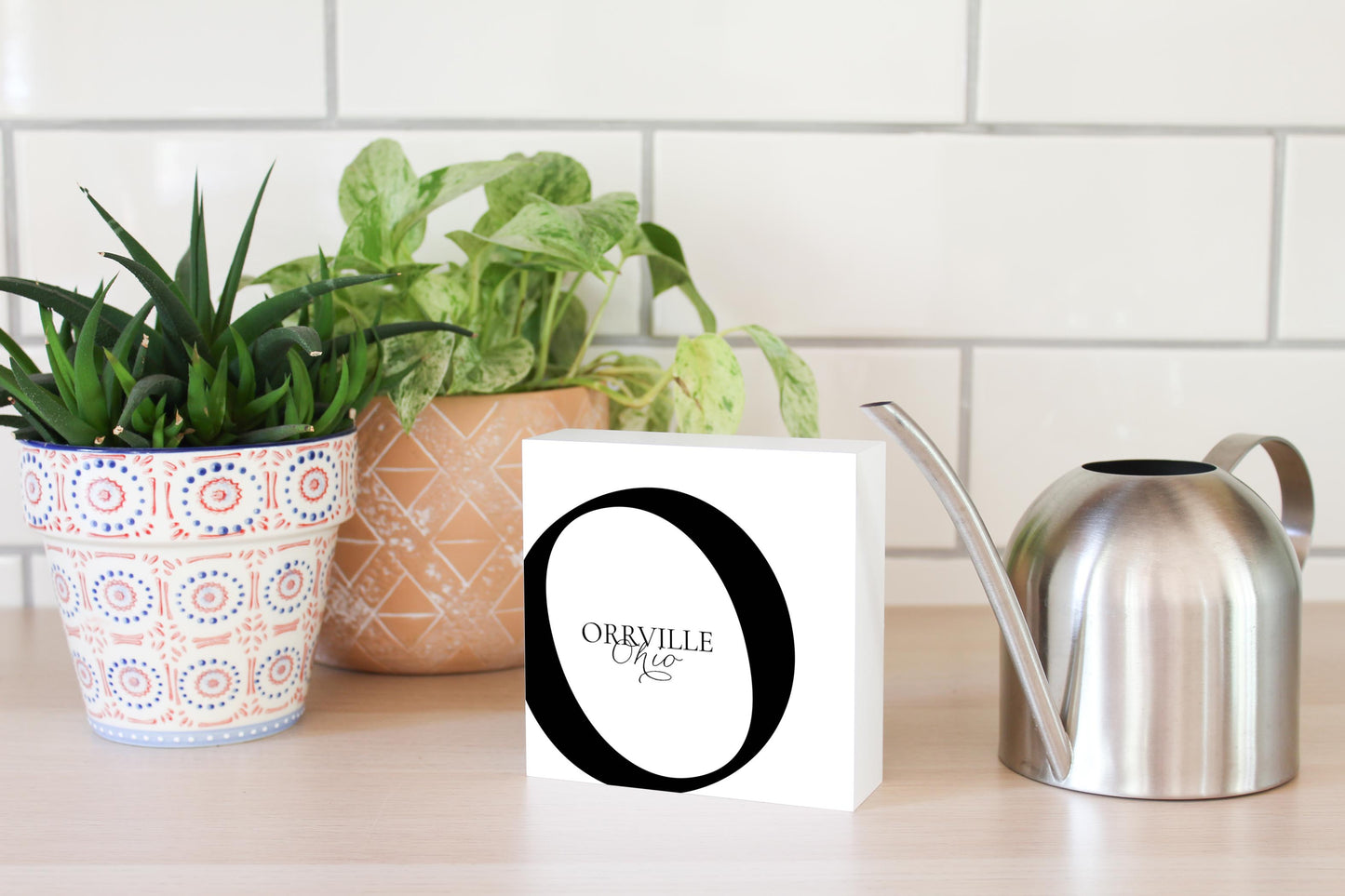 Orrville Oh Minimal Monogram | Wood Block | Eaches | Min 4
