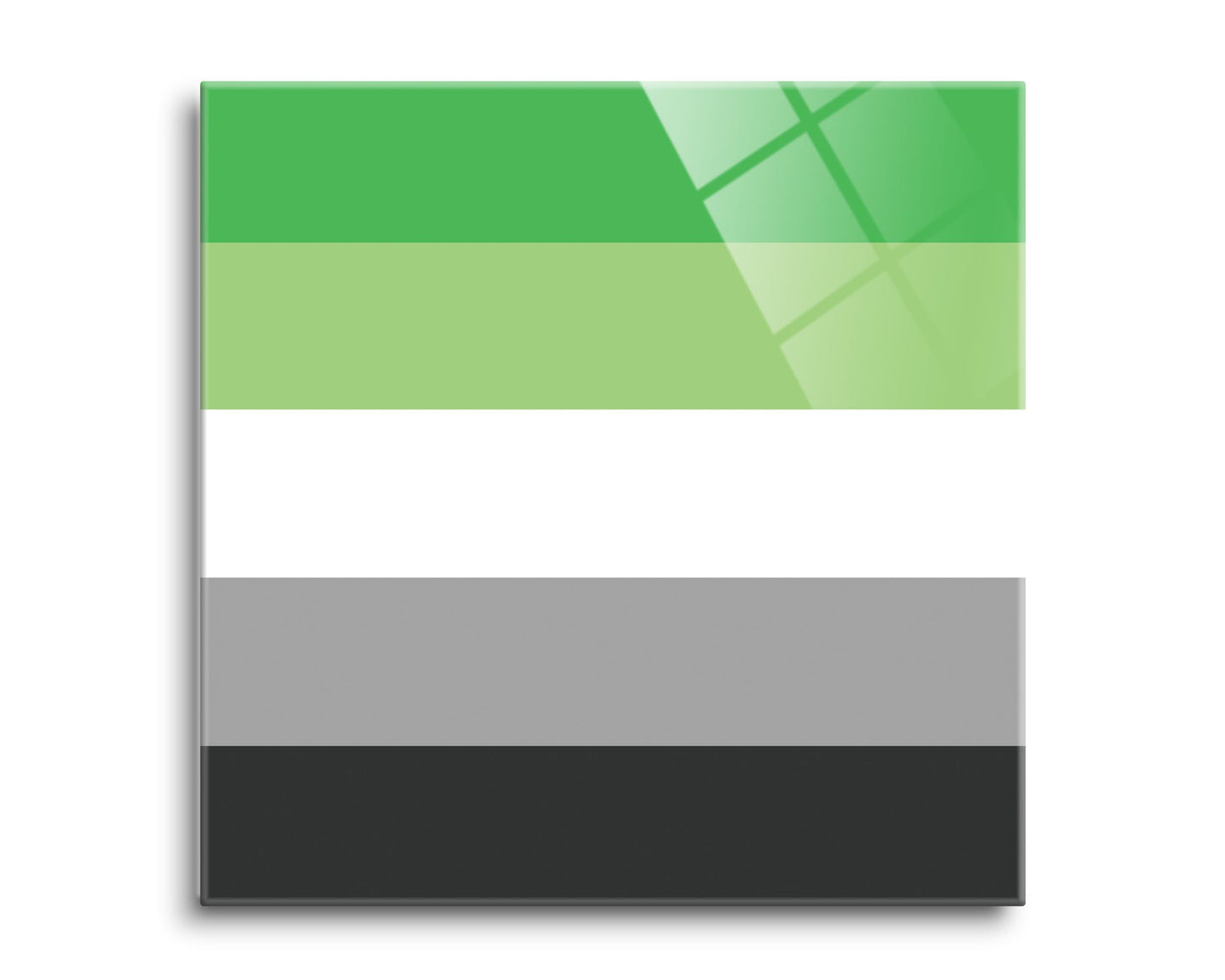 Aromantic Pride Flag Colors | Hi-Def Glass Art | Eaches | Min 2