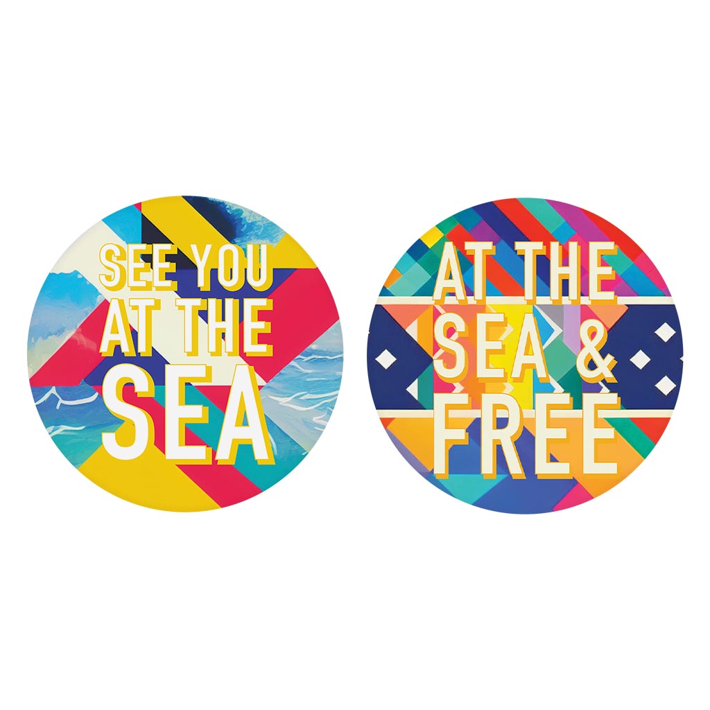 Bright Florida Patterns | Absorbent Car Coasters | Set of 2 | Min 4