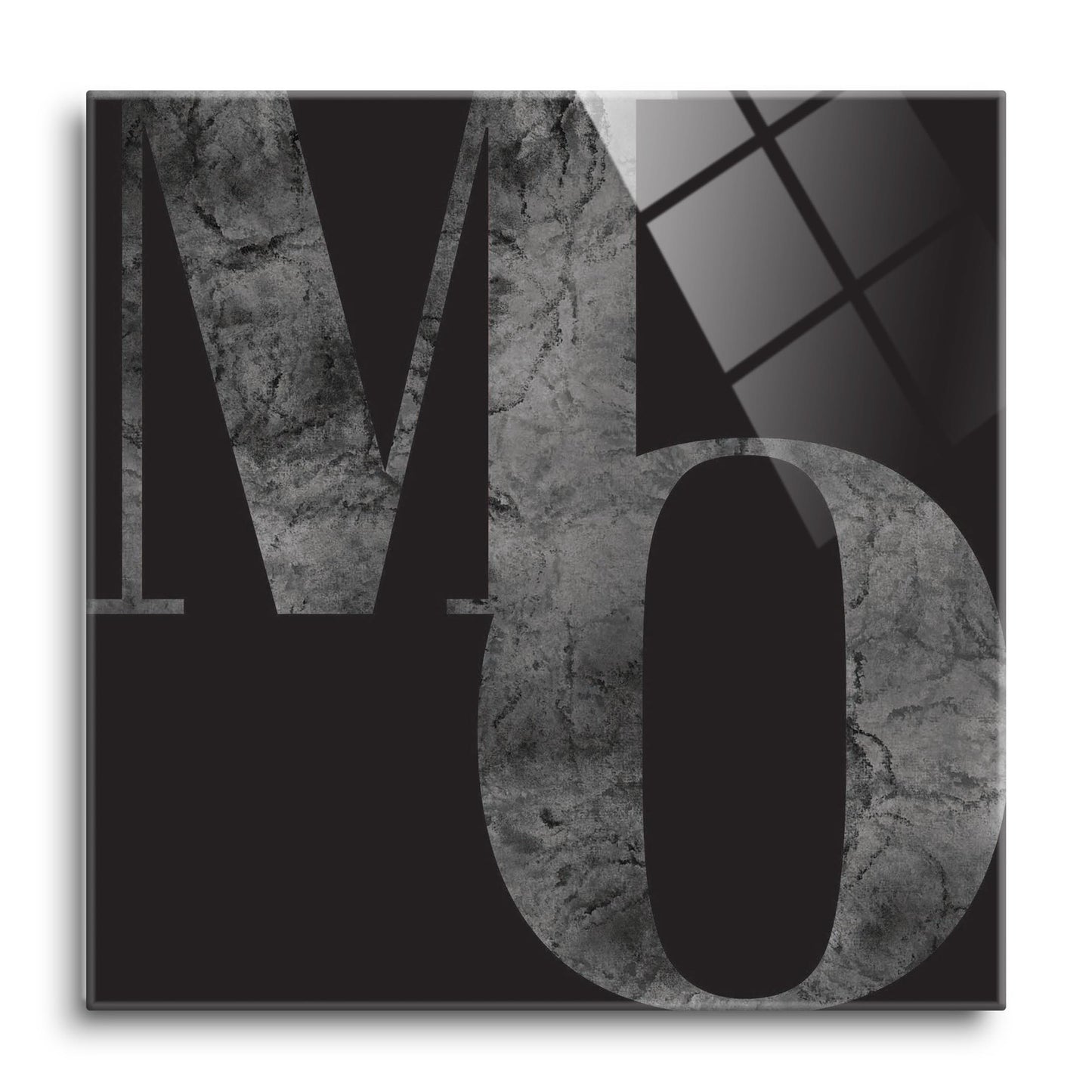 Minimalist B&W Missouri Black Initials | Hi-Def Glass Art | Eaches | Min 1