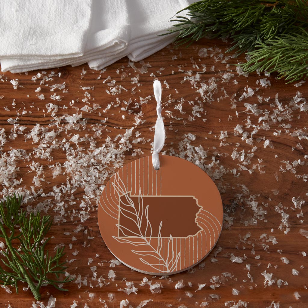 Modern Minimalist Pennsylvania State Leaf| Wood Ornament | Eaches | Min 6
