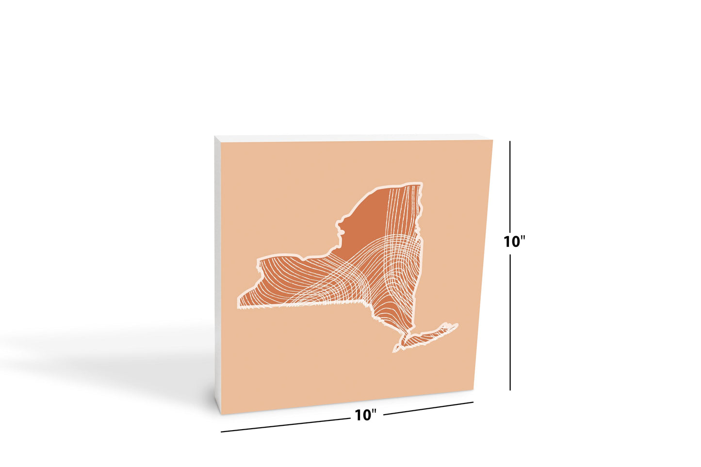 Modern Minimalist New York State Fluid Lines Light | Wood Block | Eaches | Min 2
