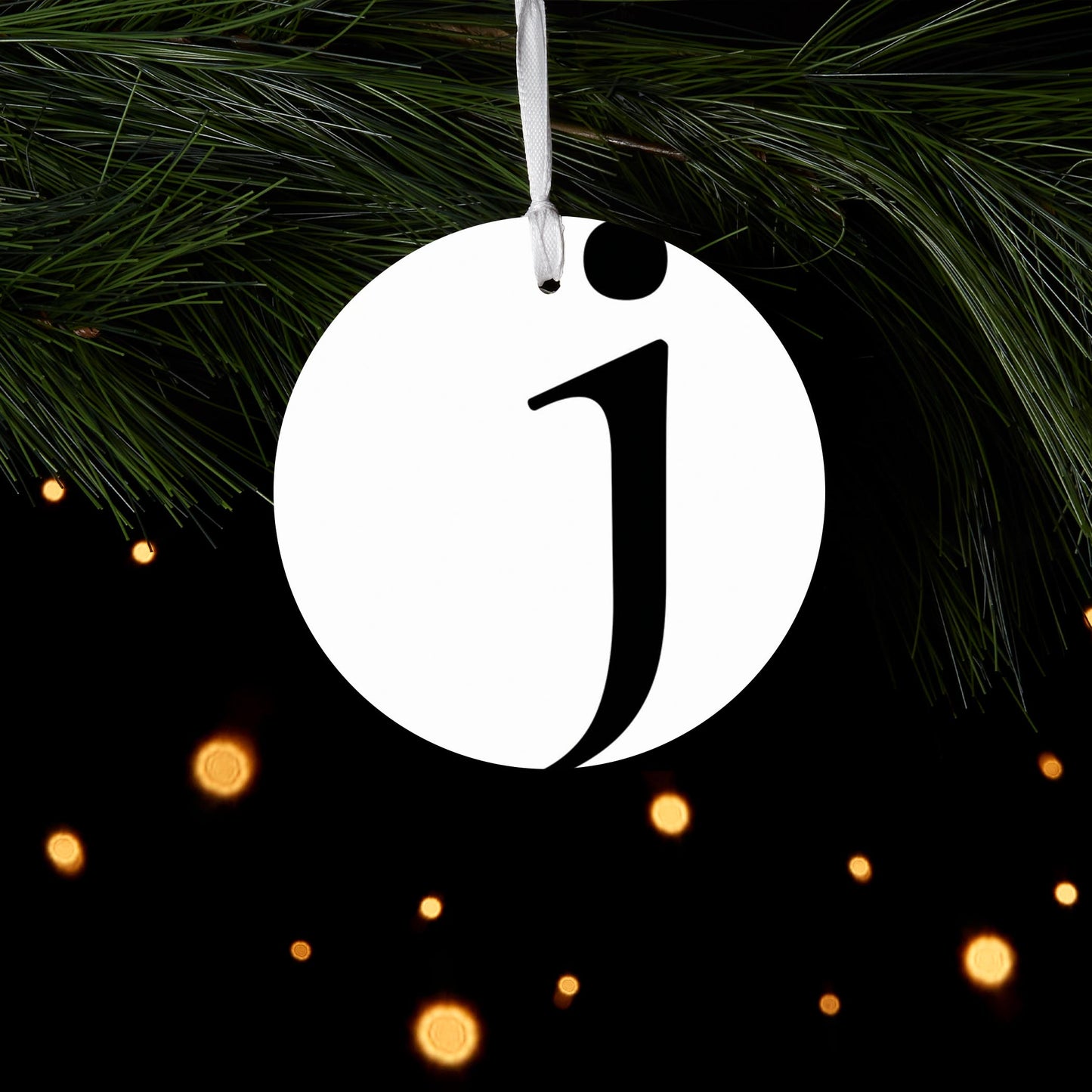 Minimalist Monogram J| Wood Ornament | Eaches | Min 6