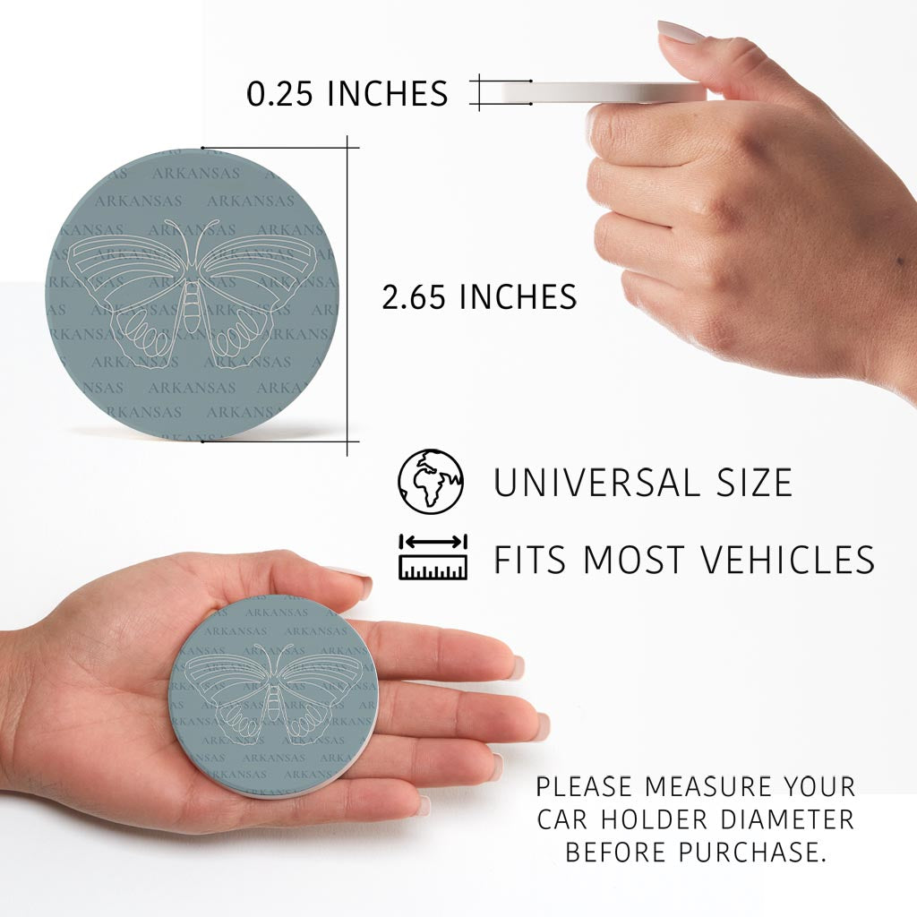 Modern Minimalist Ar Diana Fritillary Butterfly| Absorbent Car Coasters | Set of 2 | Min 4