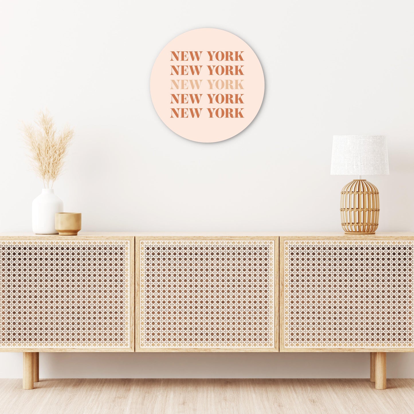 Modern Minimalist New York Repeated Light | Wood Sign | Eaches | Min 1